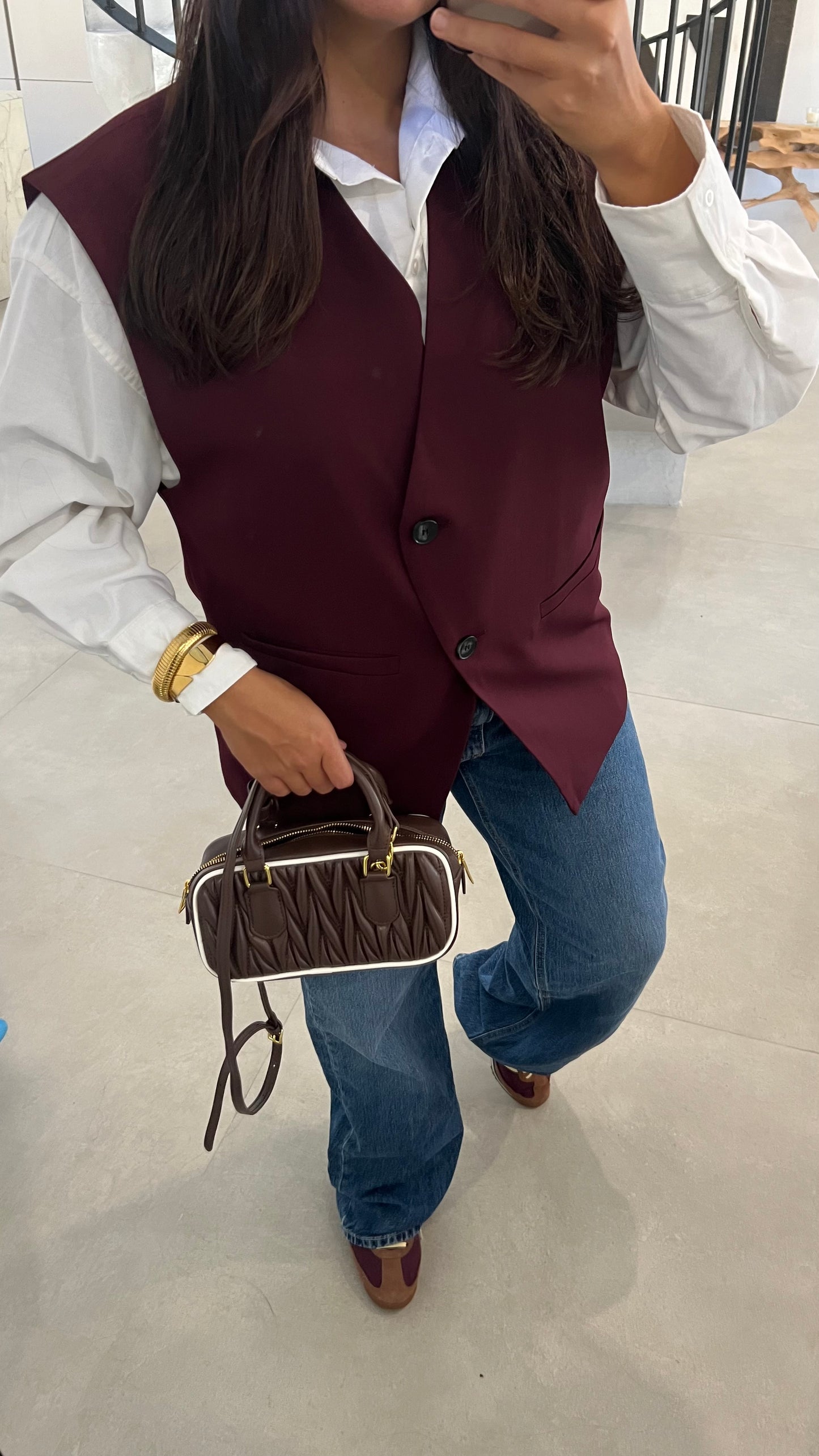 Gilet sans manches bordeaux