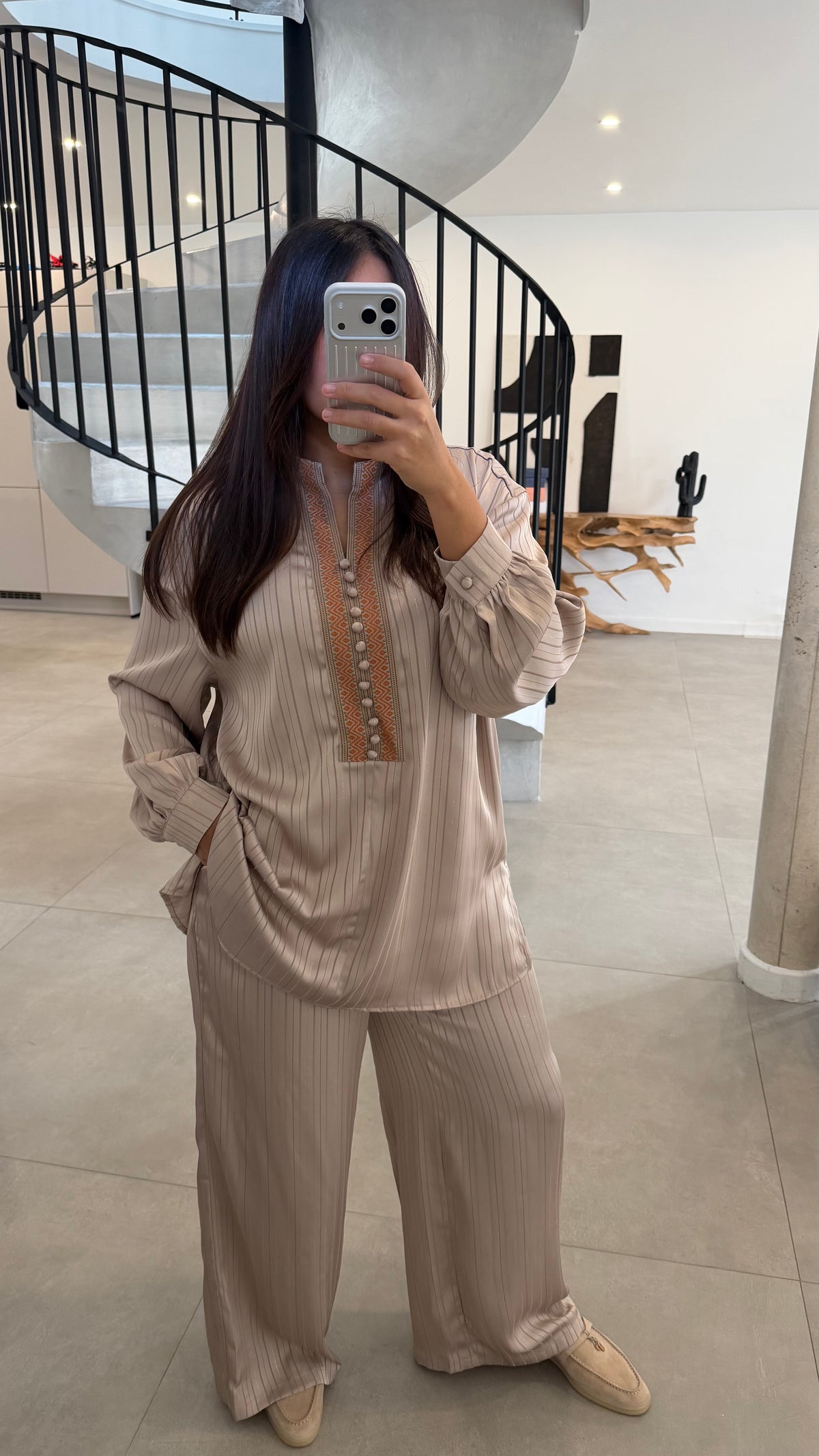 Ensemble satin beige