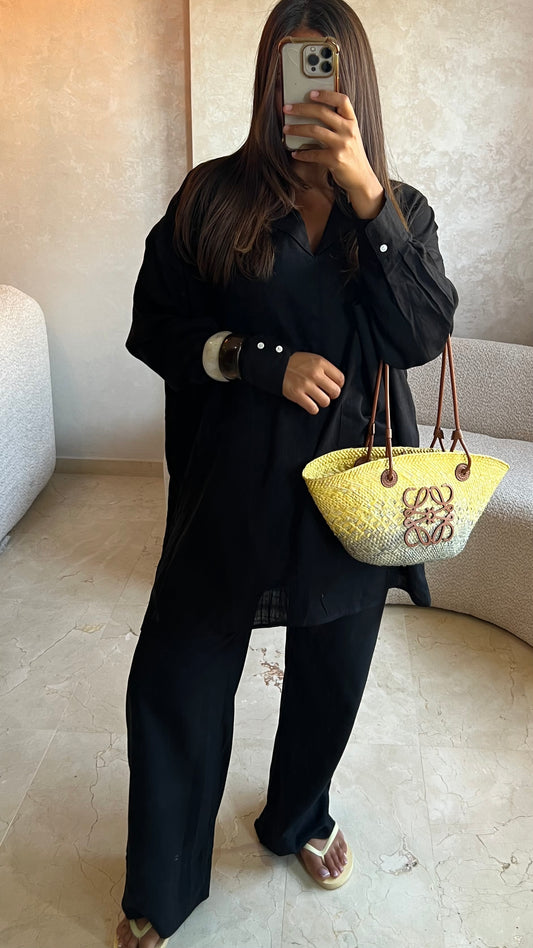 Ensemble en lin noir