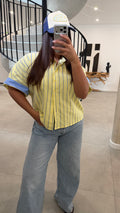 Chemise à rayures jaune