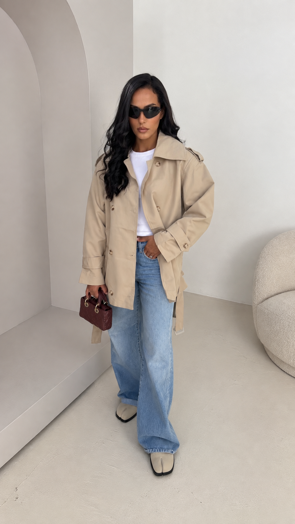 Trench mi long oversize