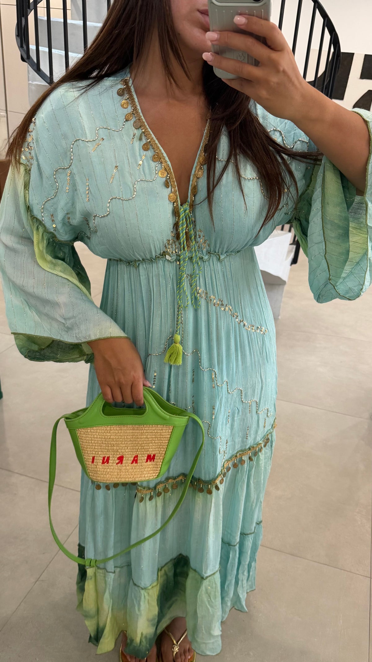 Robe bohème verte