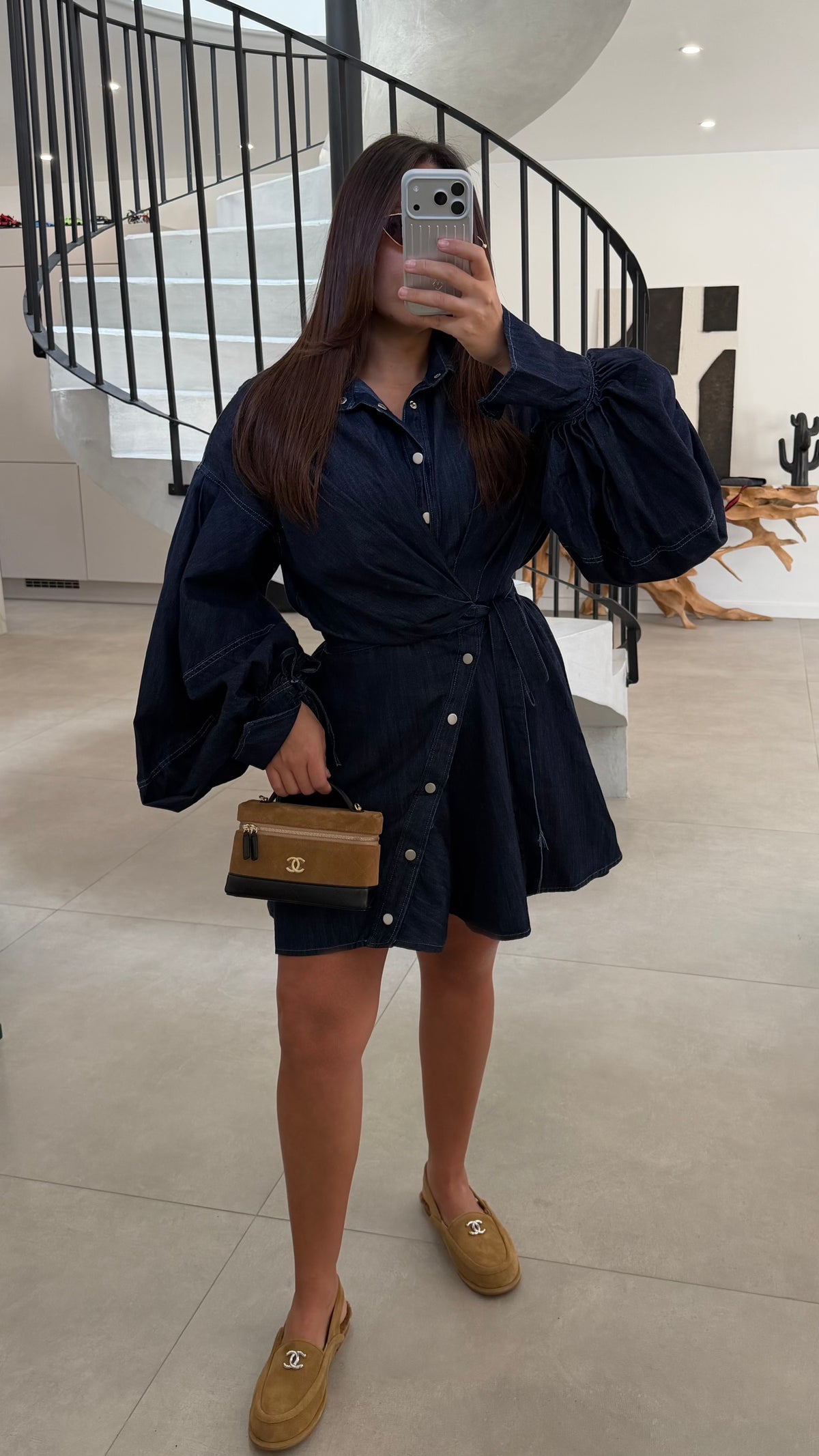 Robe en jean bleu brut