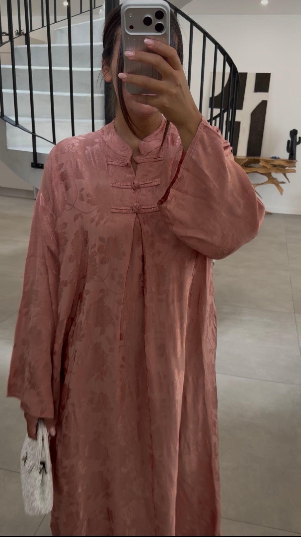 Robe longue vieux rose