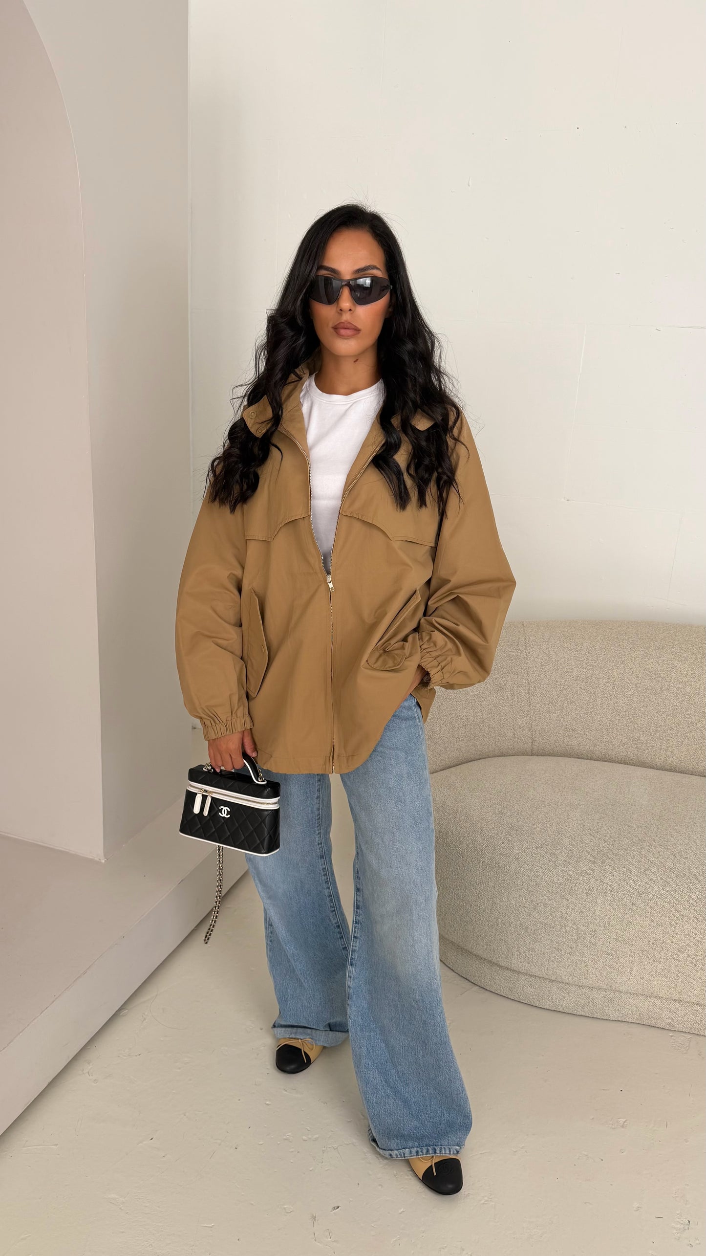 Parka oversize camel