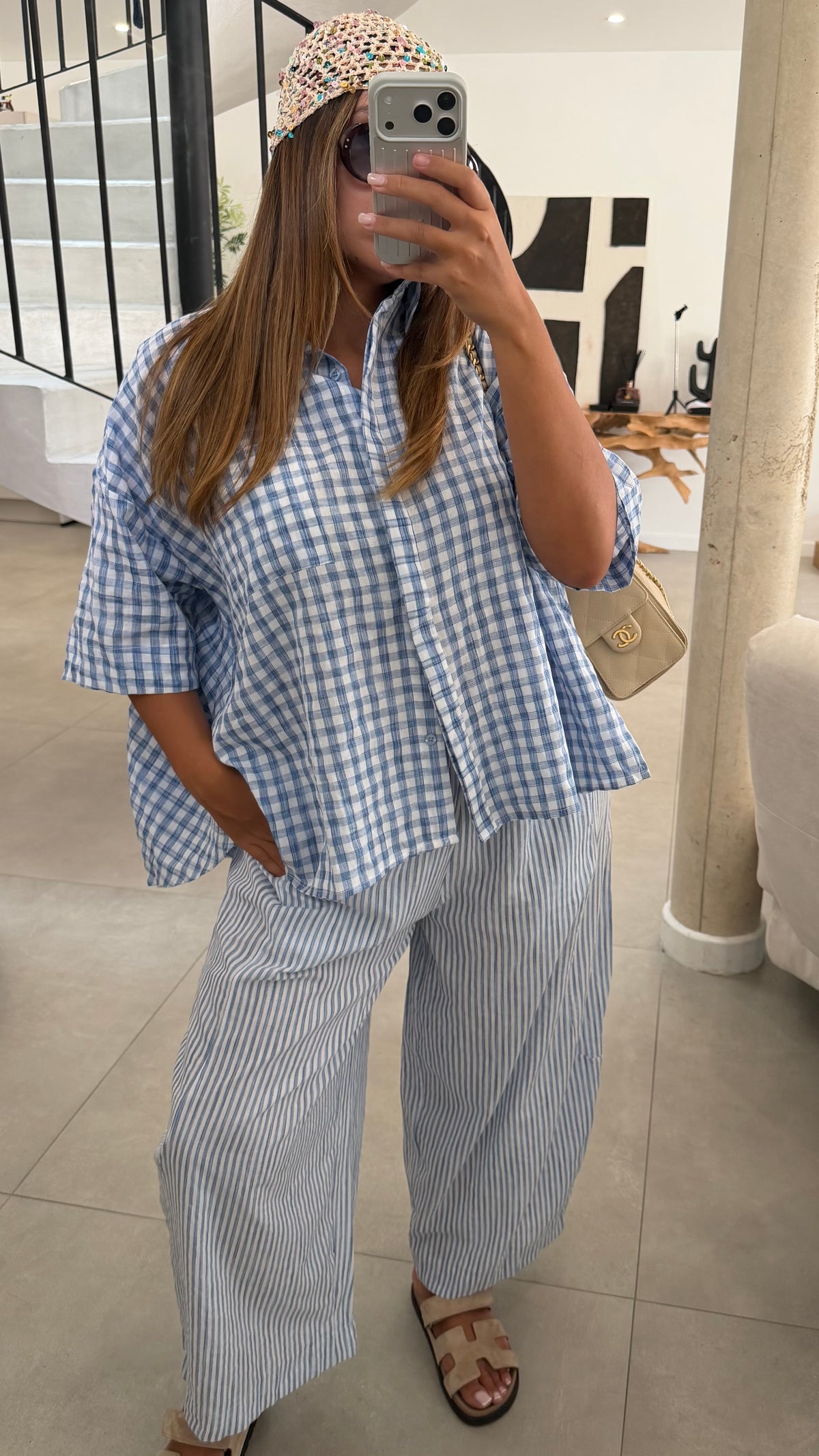 Ensemble Vichy bleu