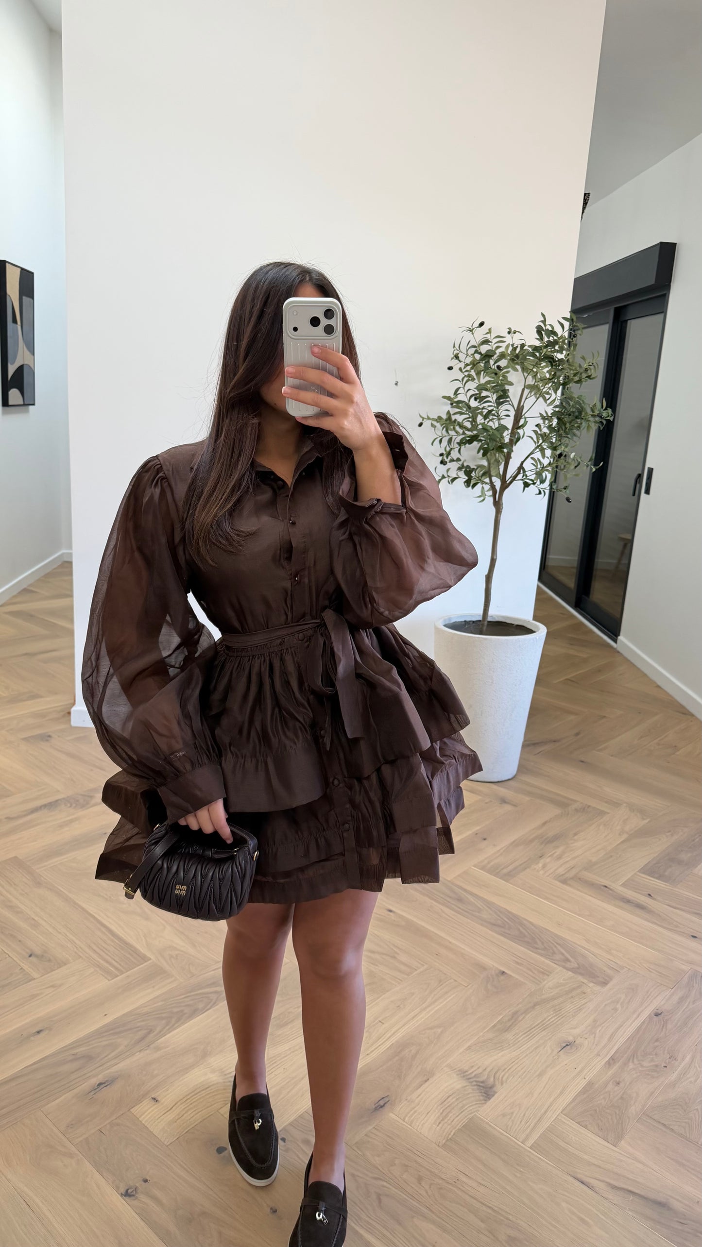 Robe ballon courte choco