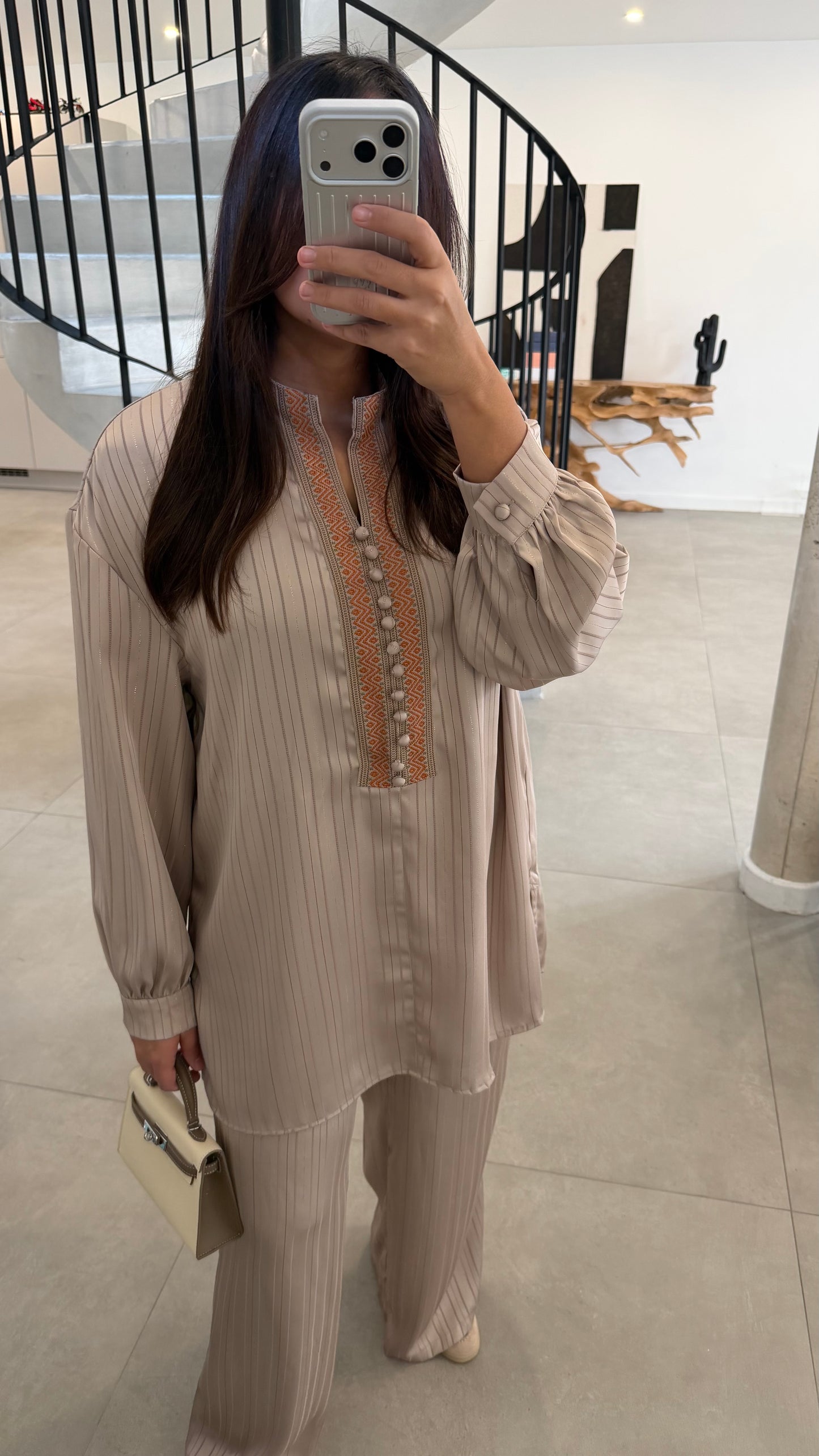 Ensemble satin beige