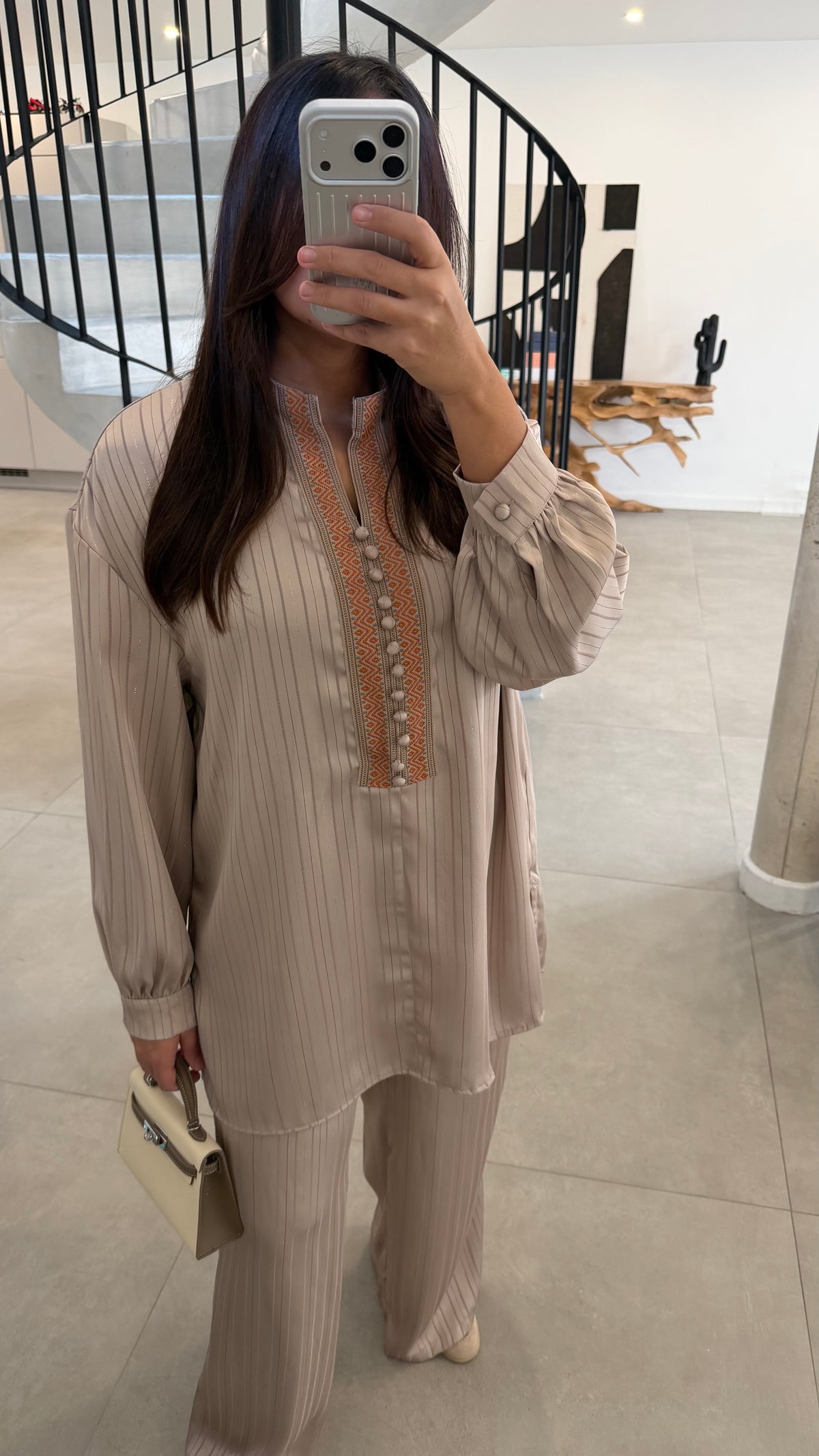 Ensemble satin beige