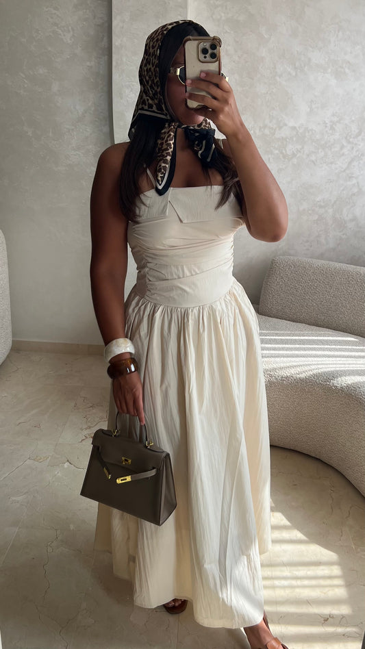 Robe longue beige