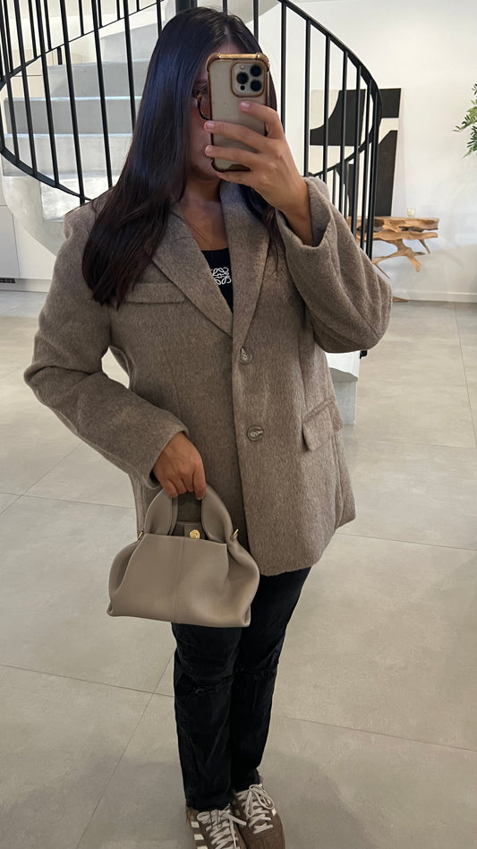 Blazer à poil doux beige