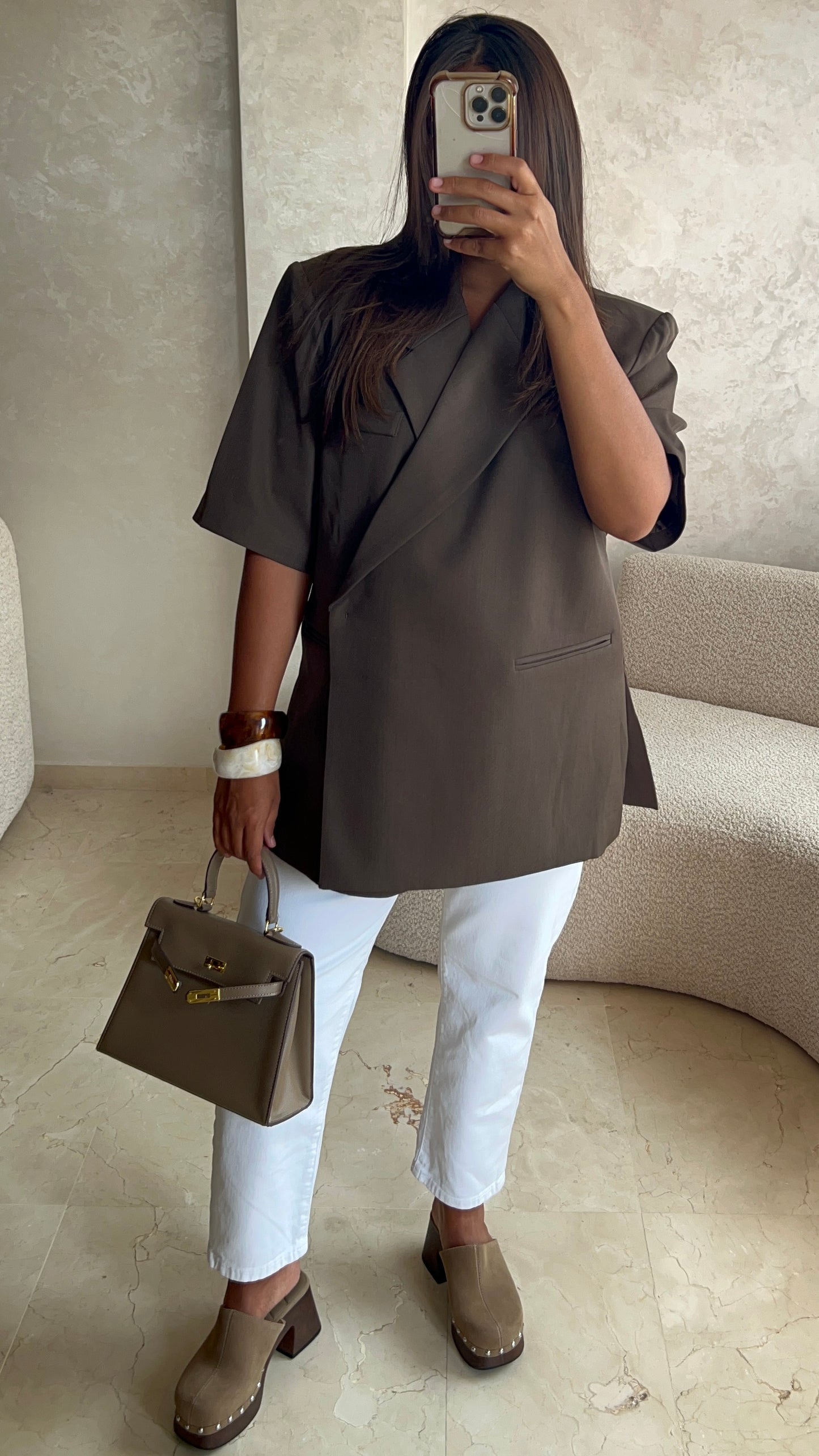 Blazer manche courte choco