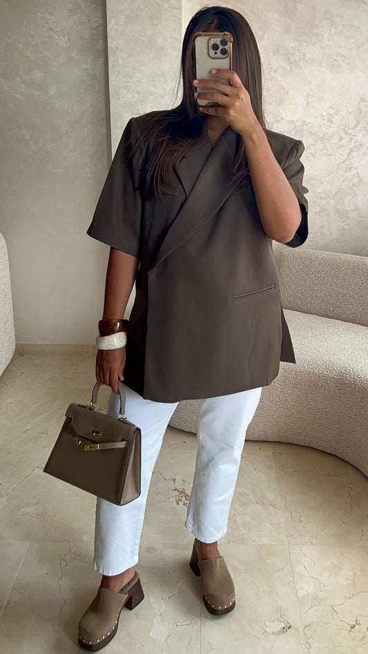 Blazer manche courte choco