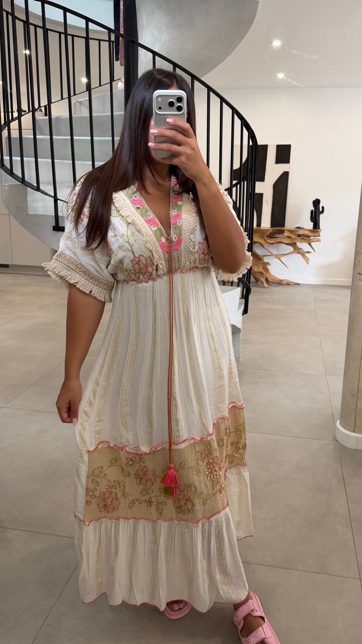 Robe bohème écru