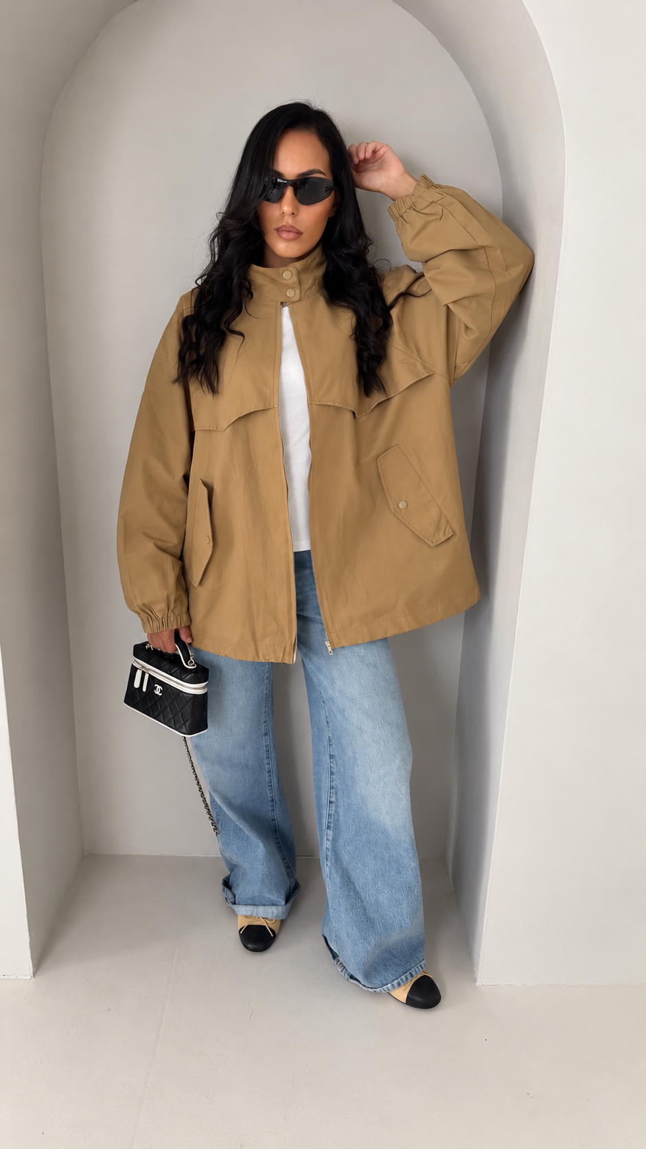 Parka oversize camel