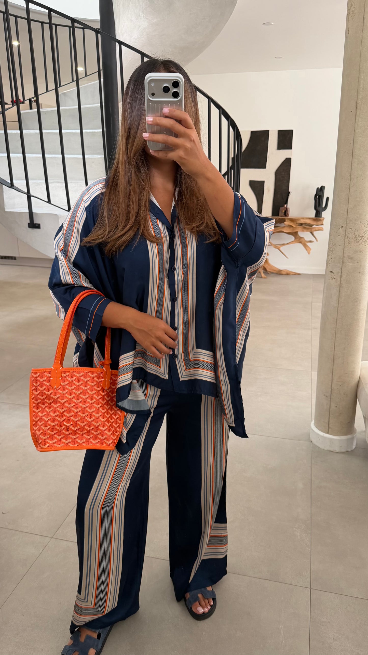 Ensemble en soie bleu