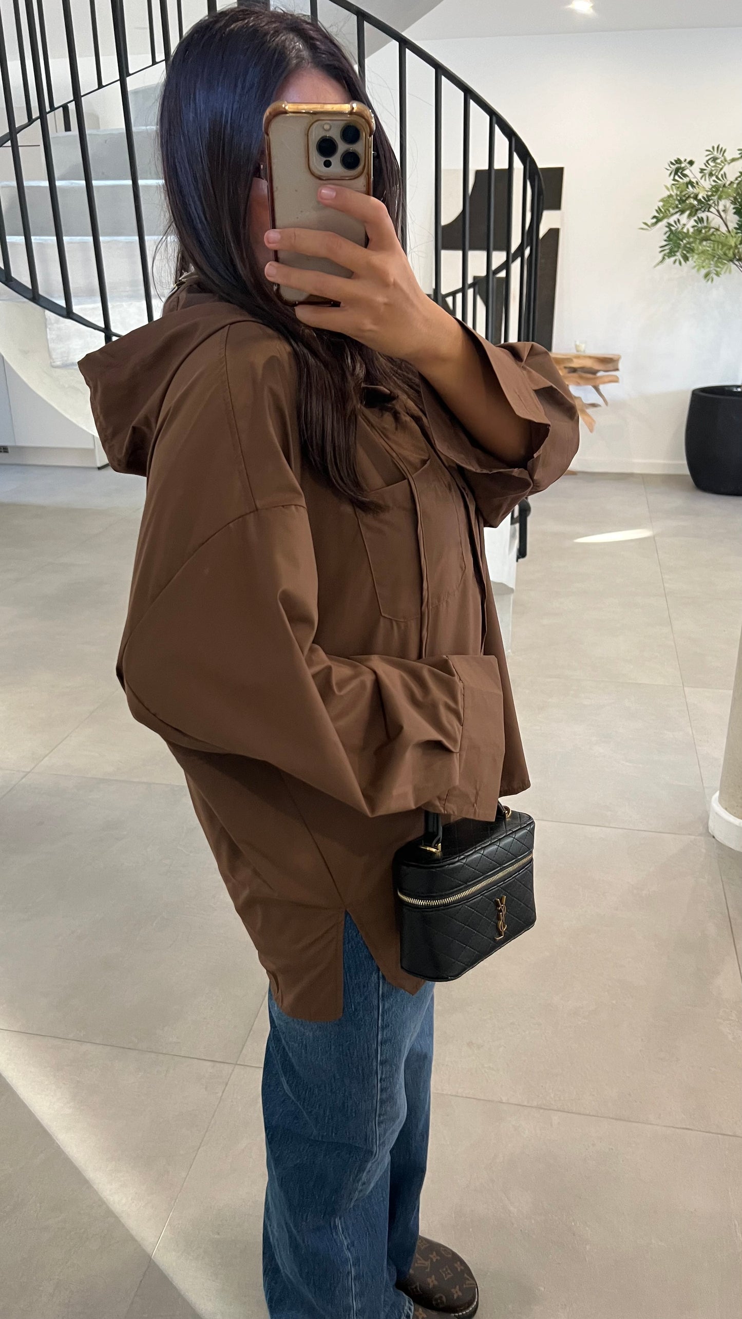 Chemise à capuche choco