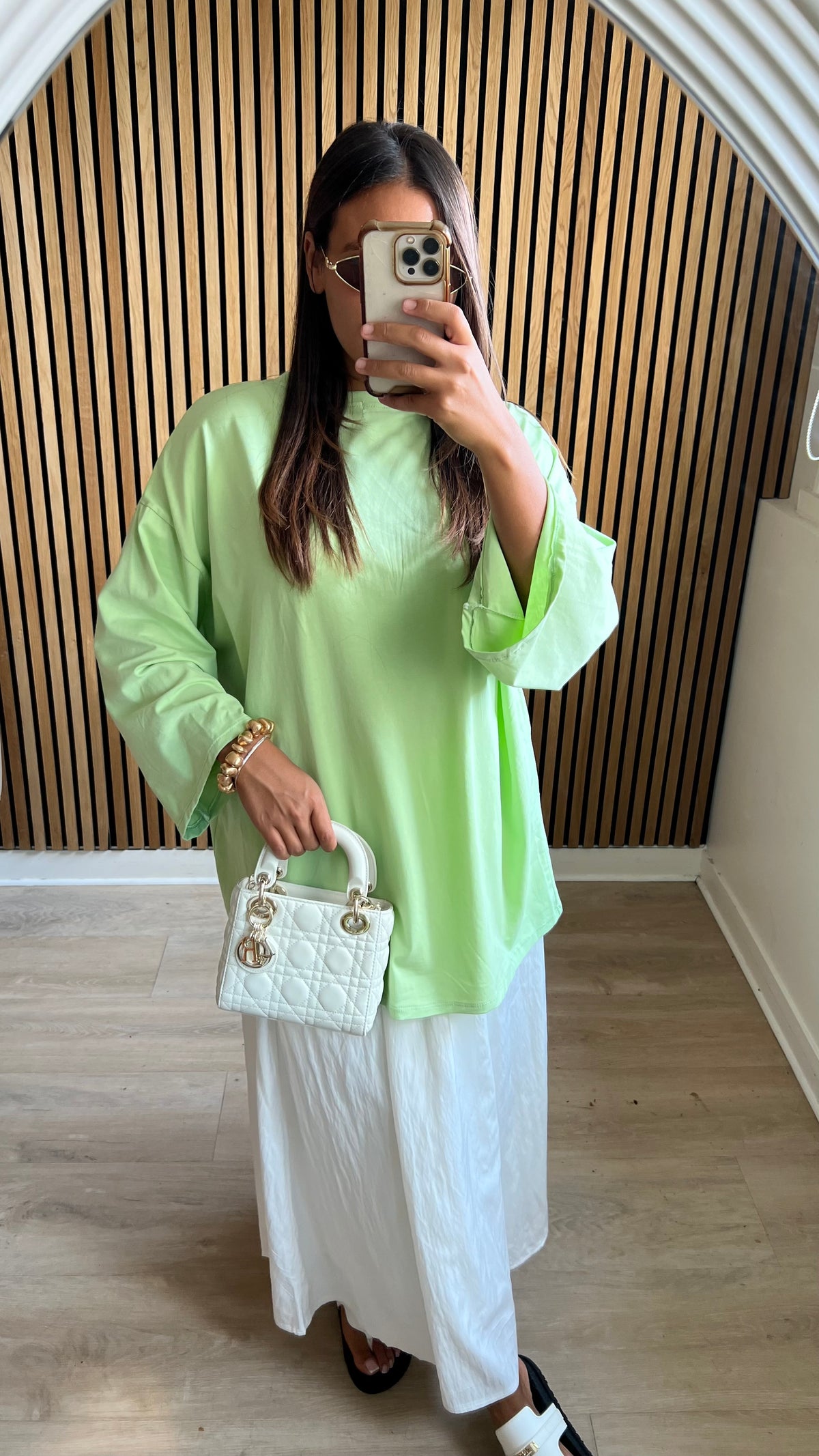Tee shirt oversize vert pastel