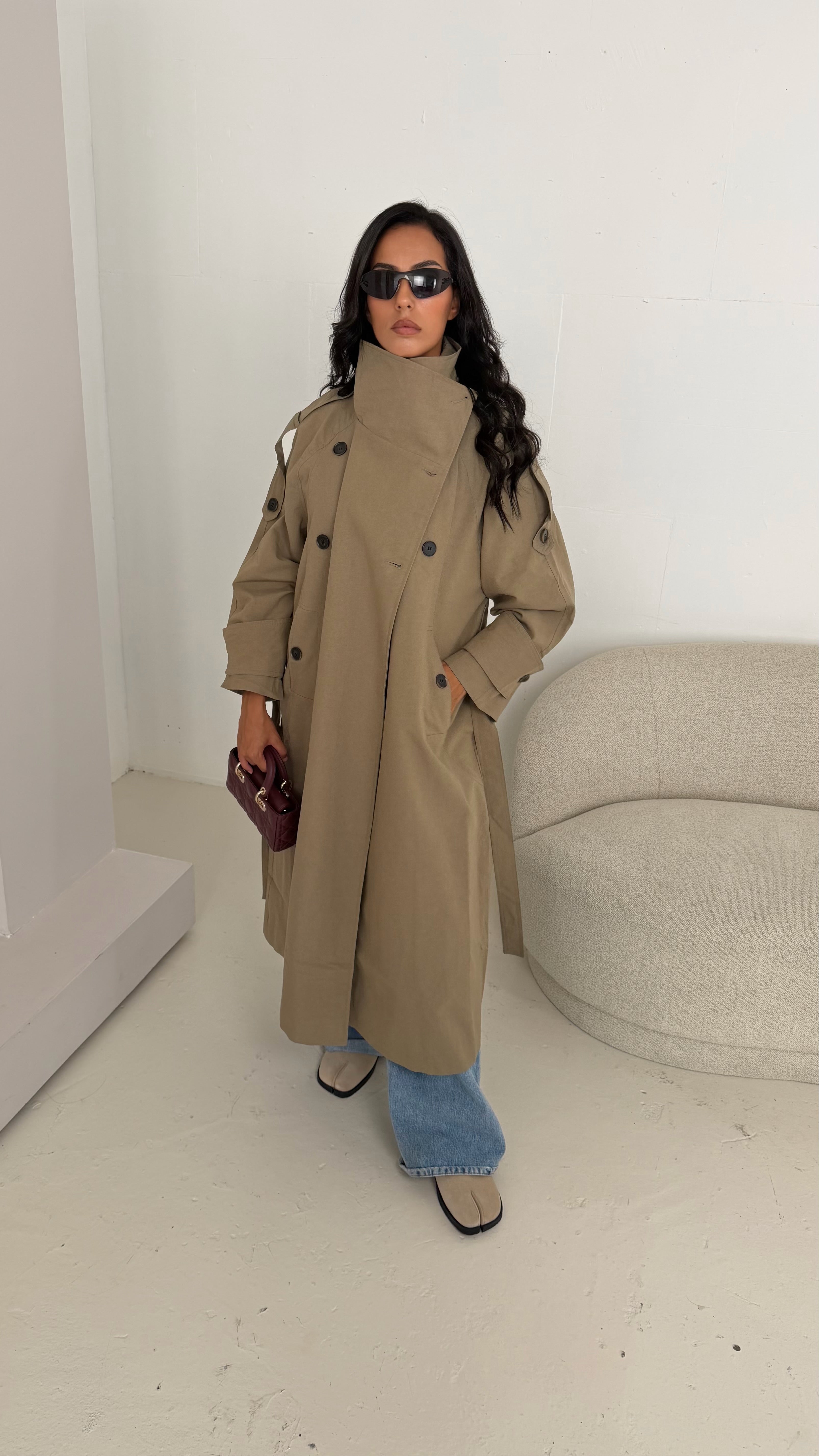 Trench long beige