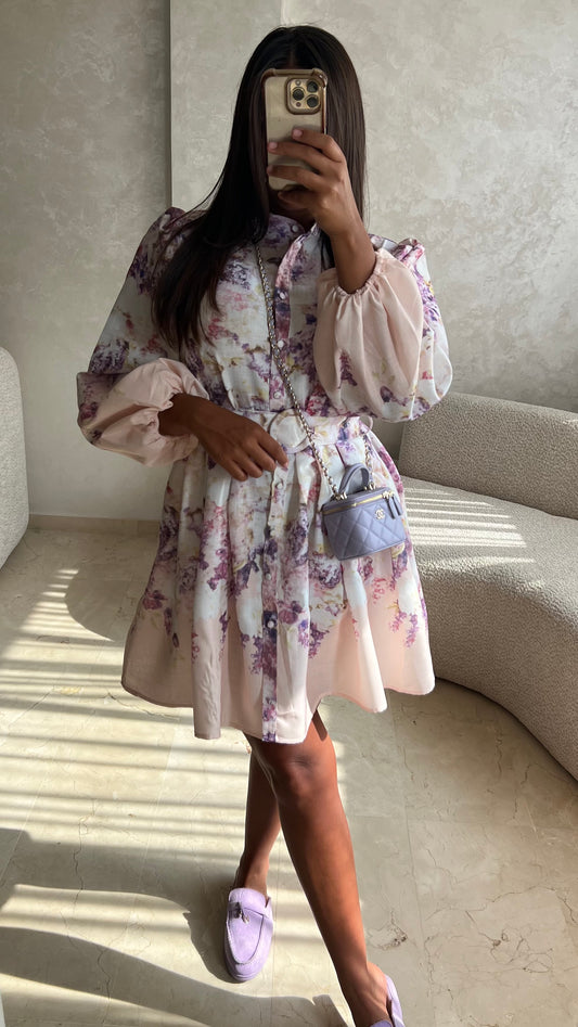 Robe courte lilas