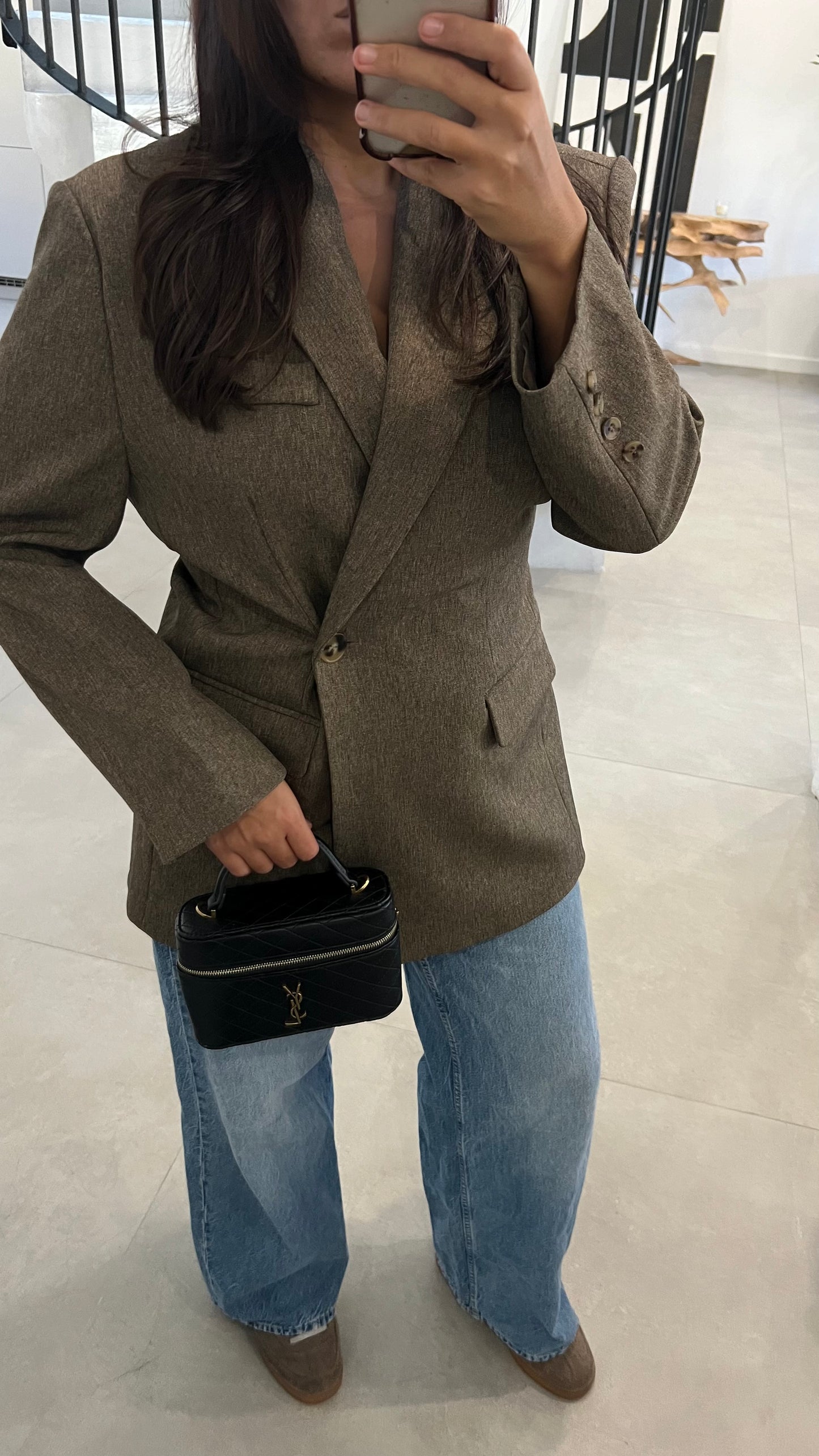 Blazer croisé taupe