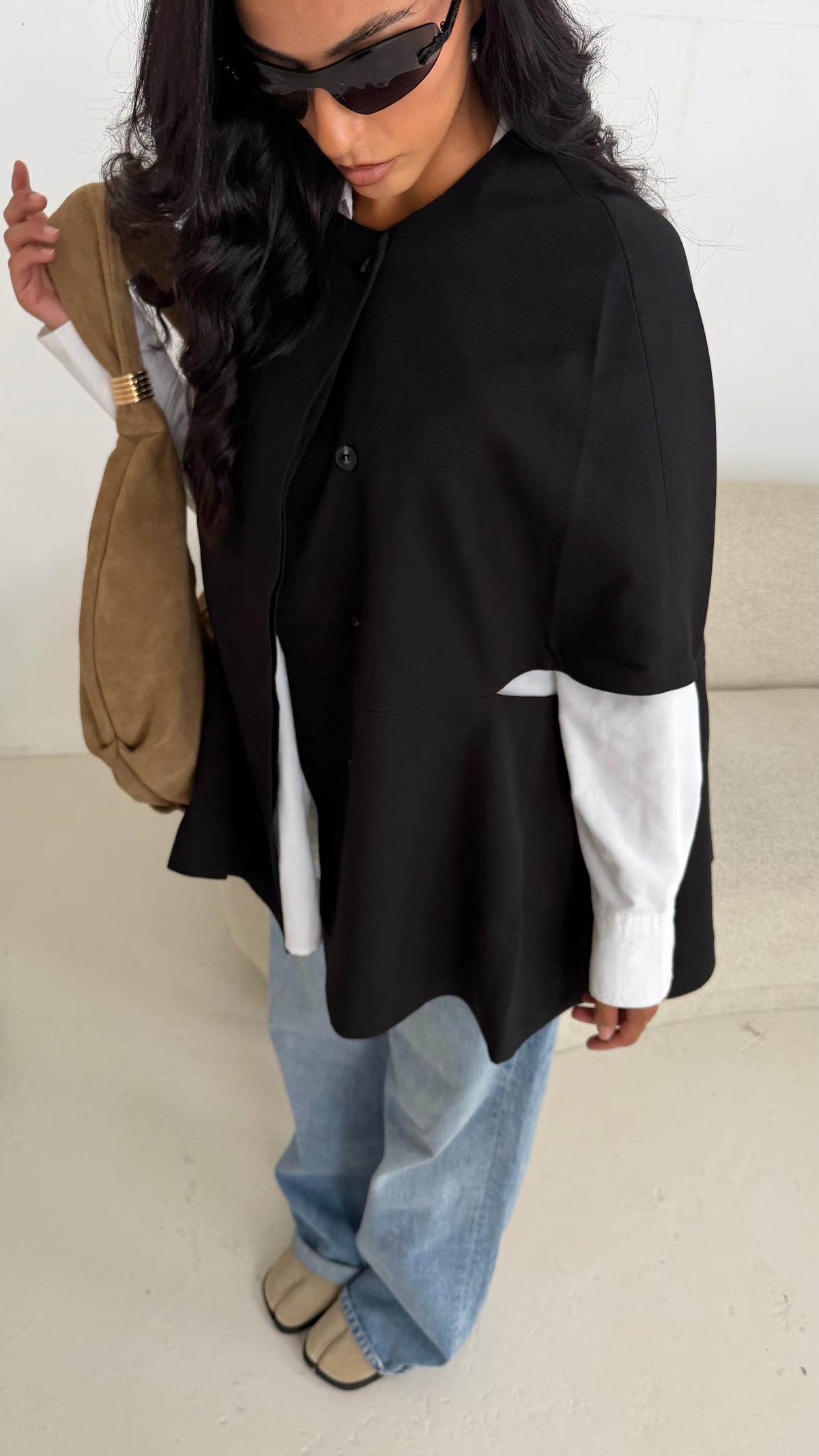 Blazer cape noir