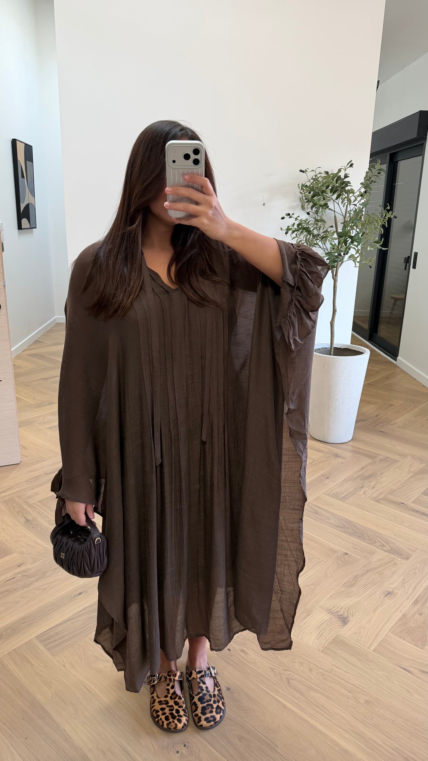 Robe doublé à volant choco
