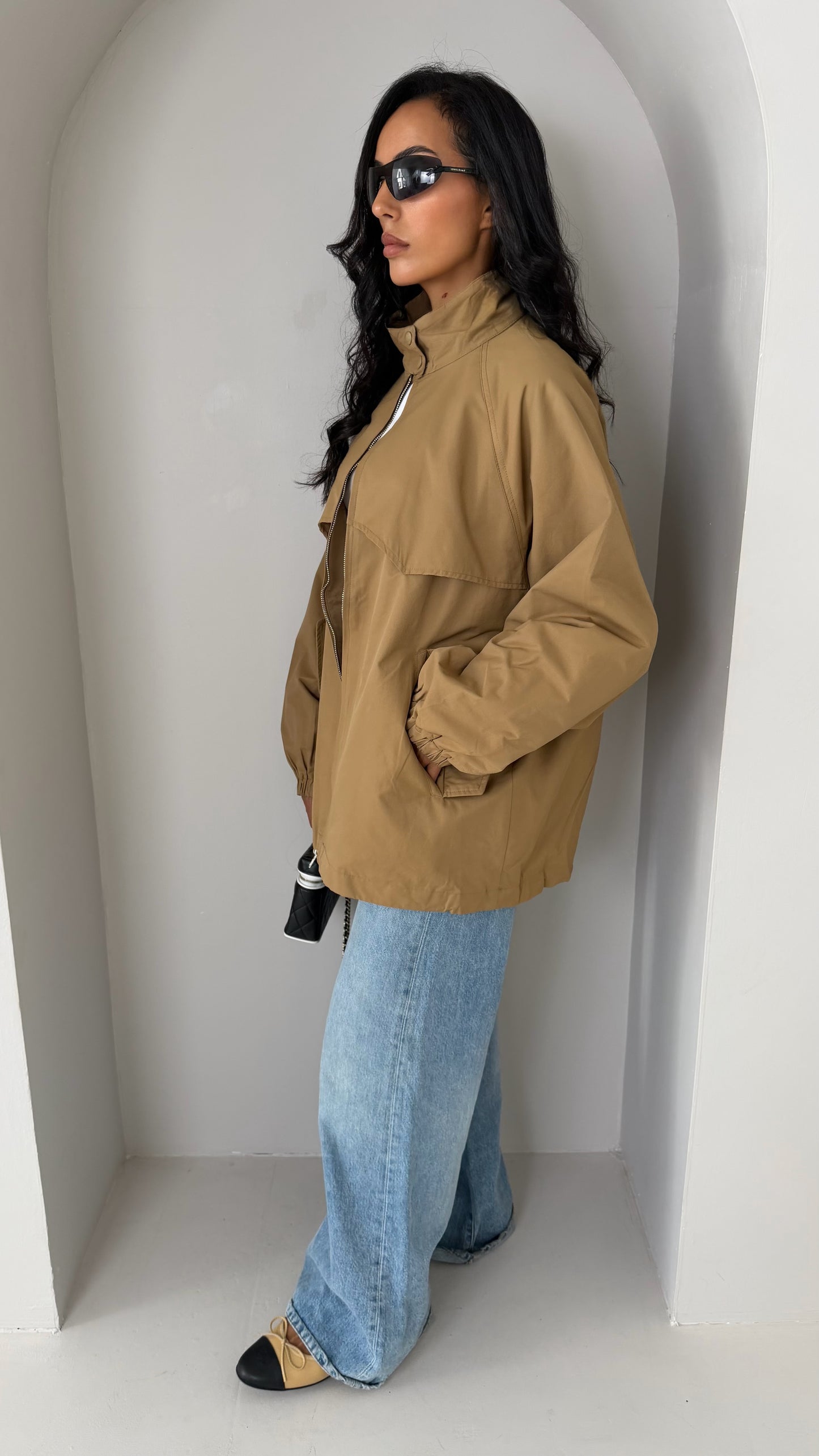 Parka oversize camel
