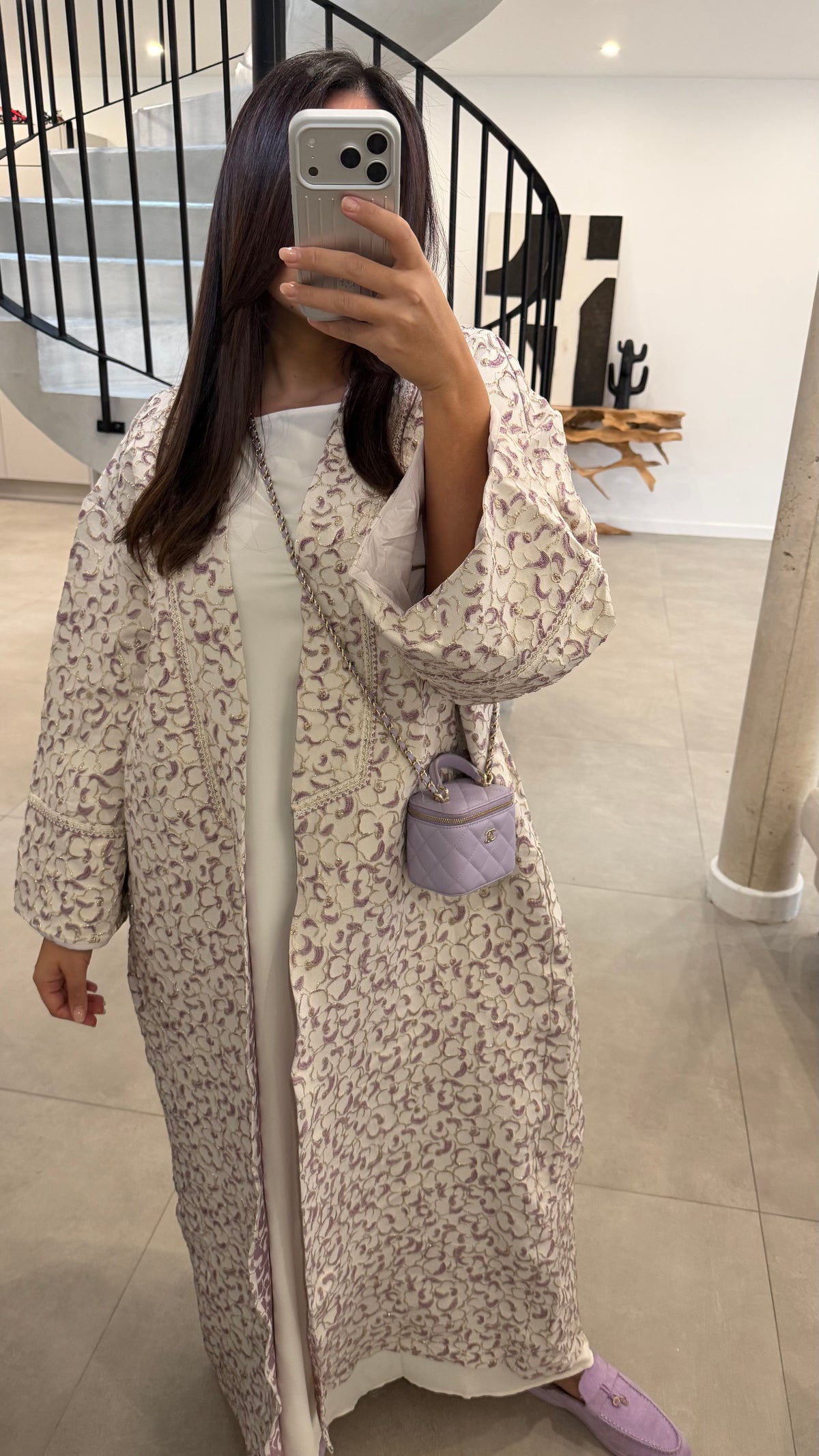 Kimono brocard lilas