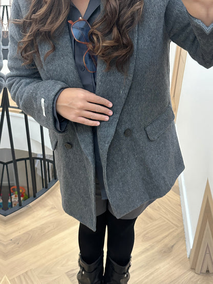 Blazer 100% laine gris