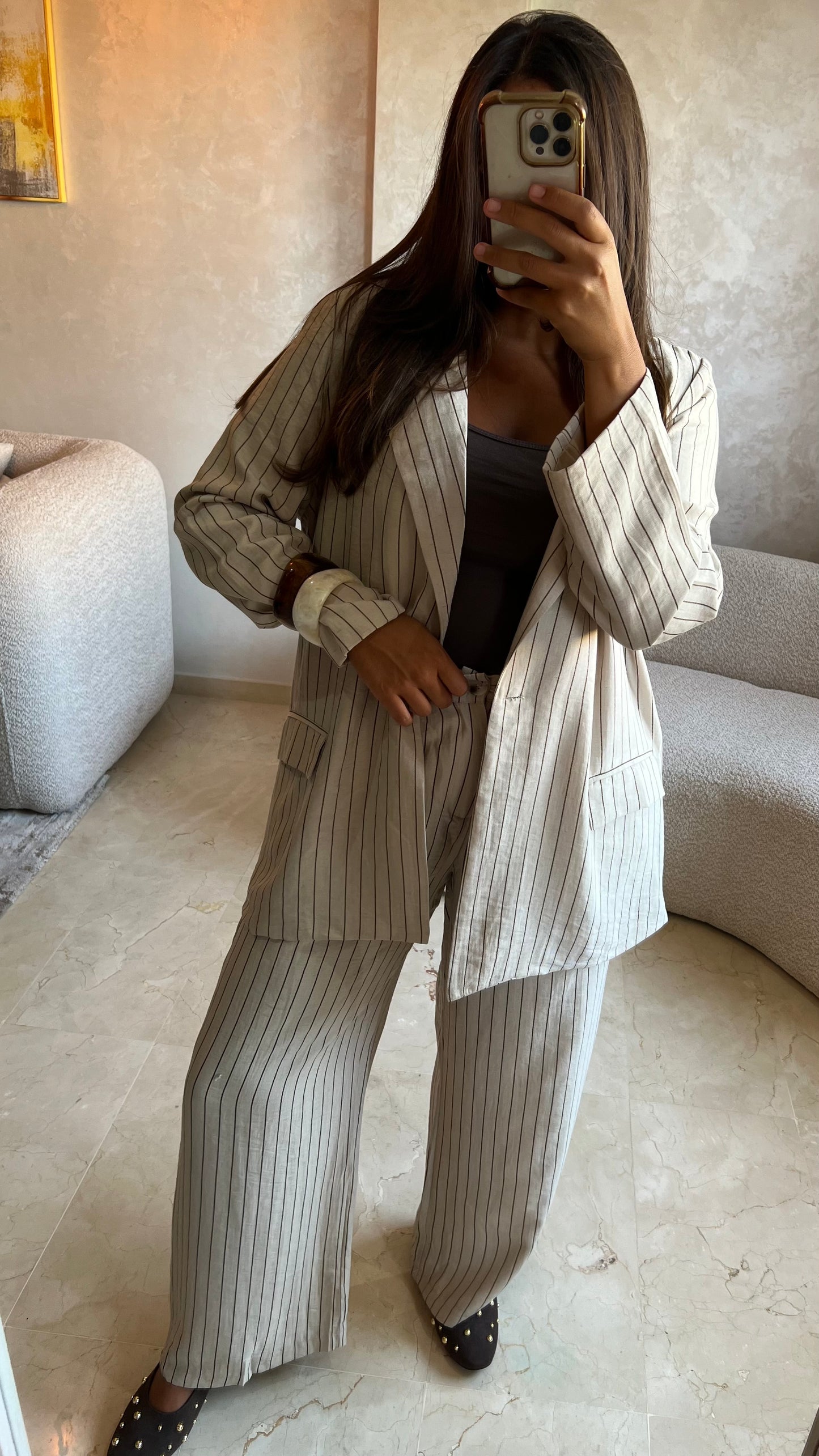Ensemble tailleur rayé