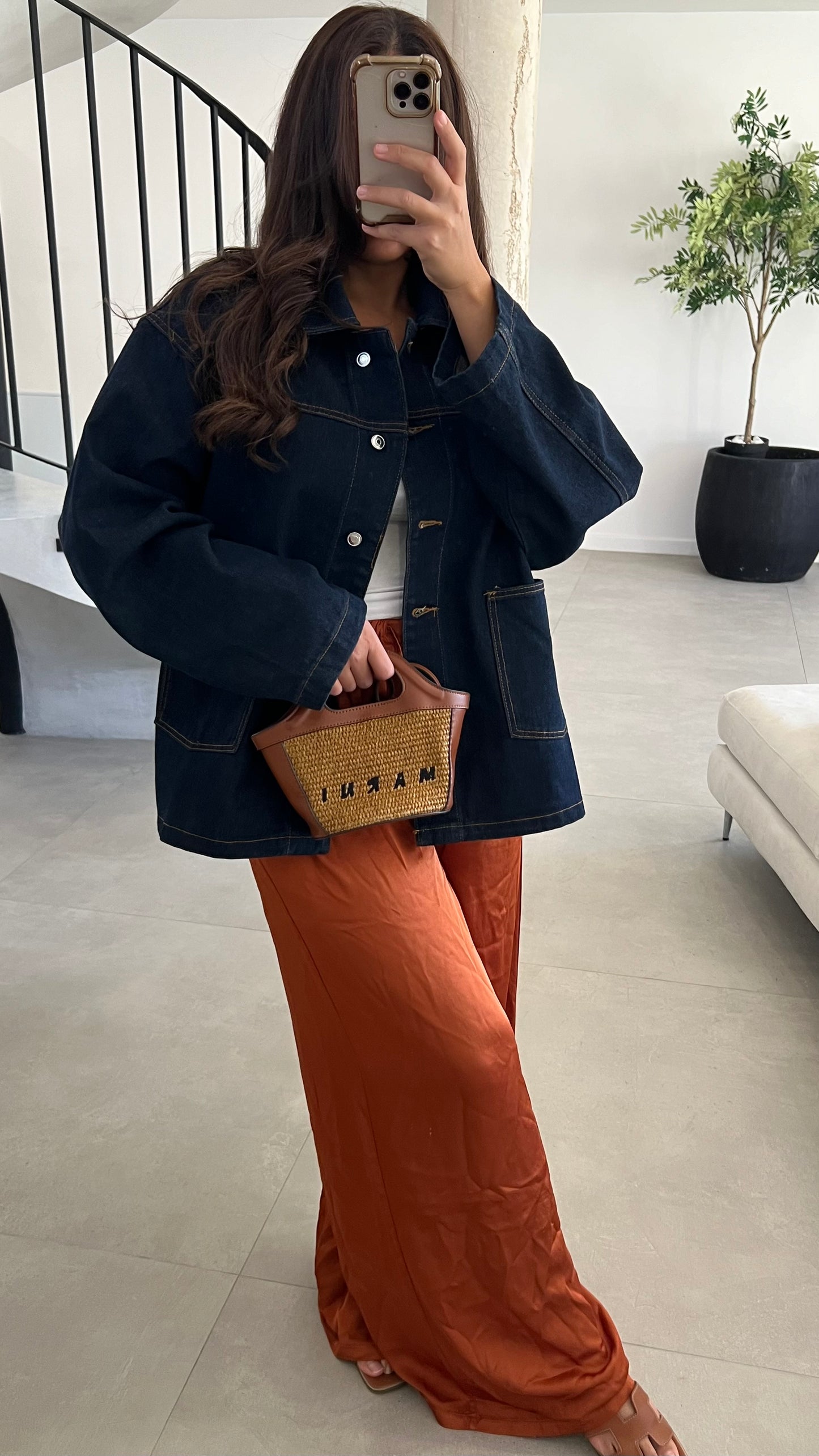 Pantalon palazzo rouille