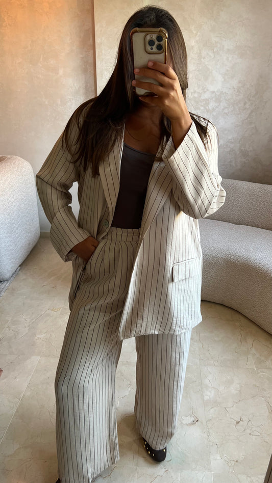 Ensemble tailleur rayé