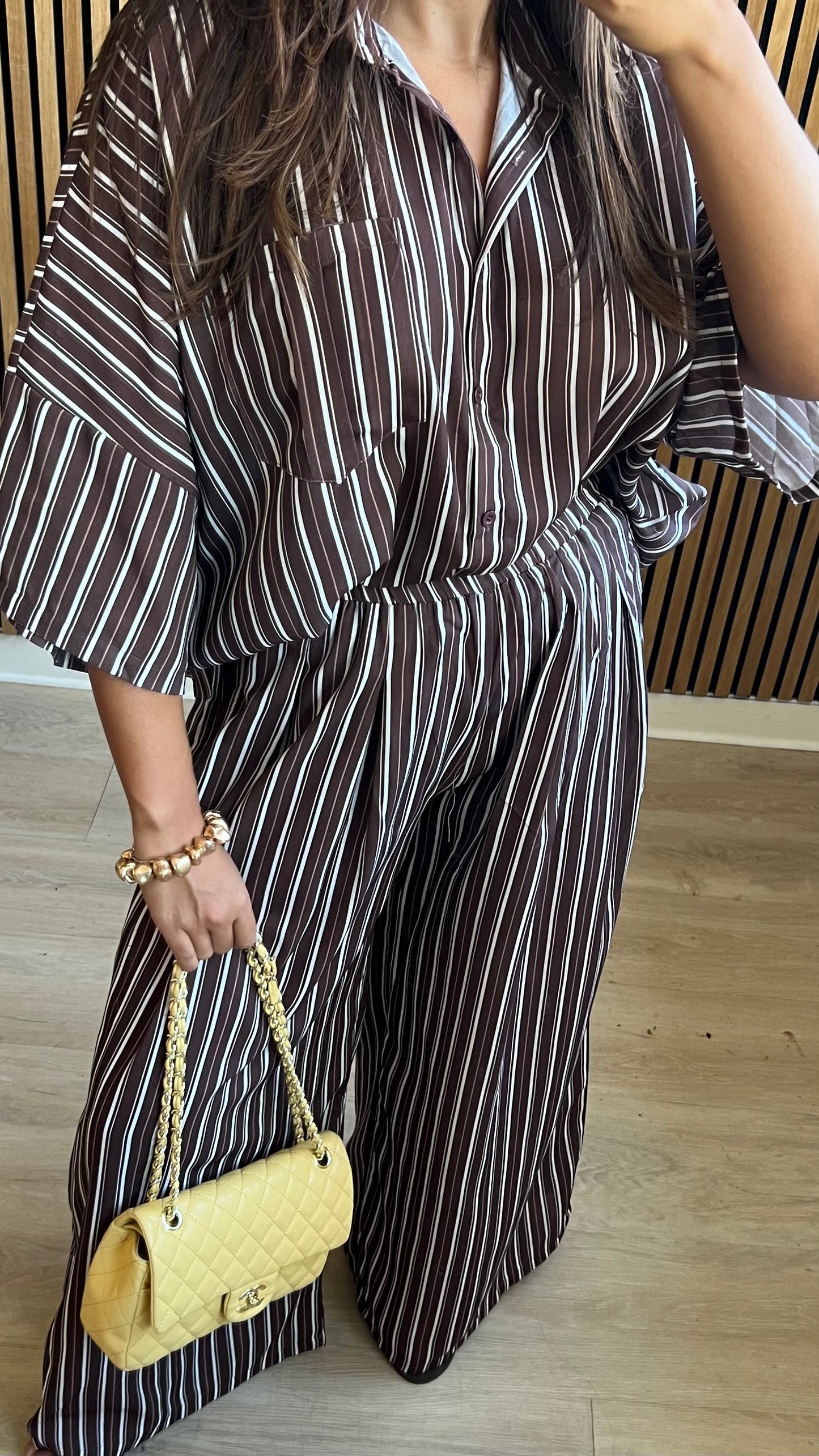 Ensemble à rayures marron