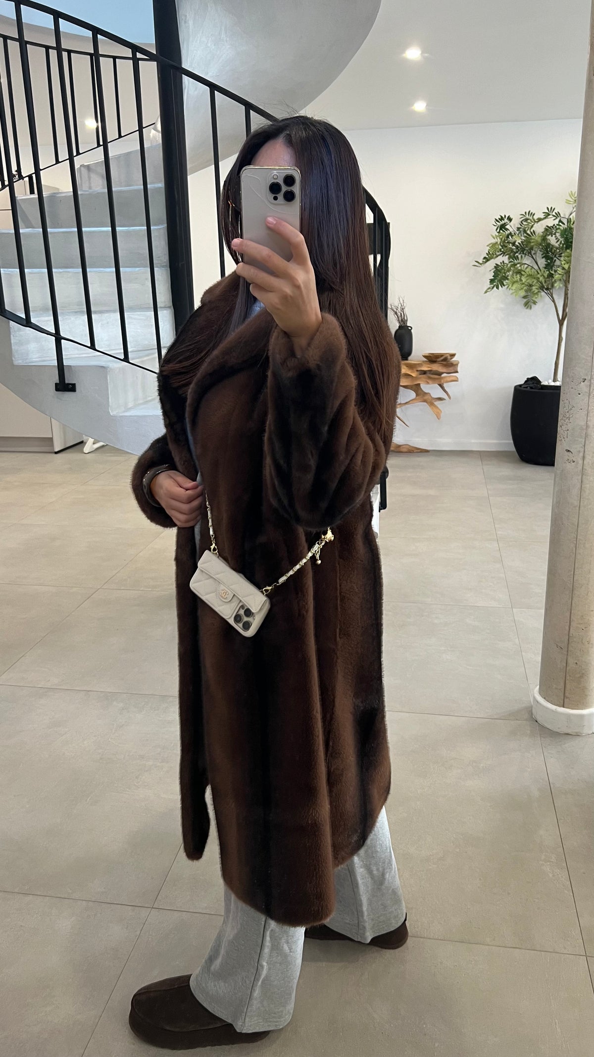 Fourrure longue choco