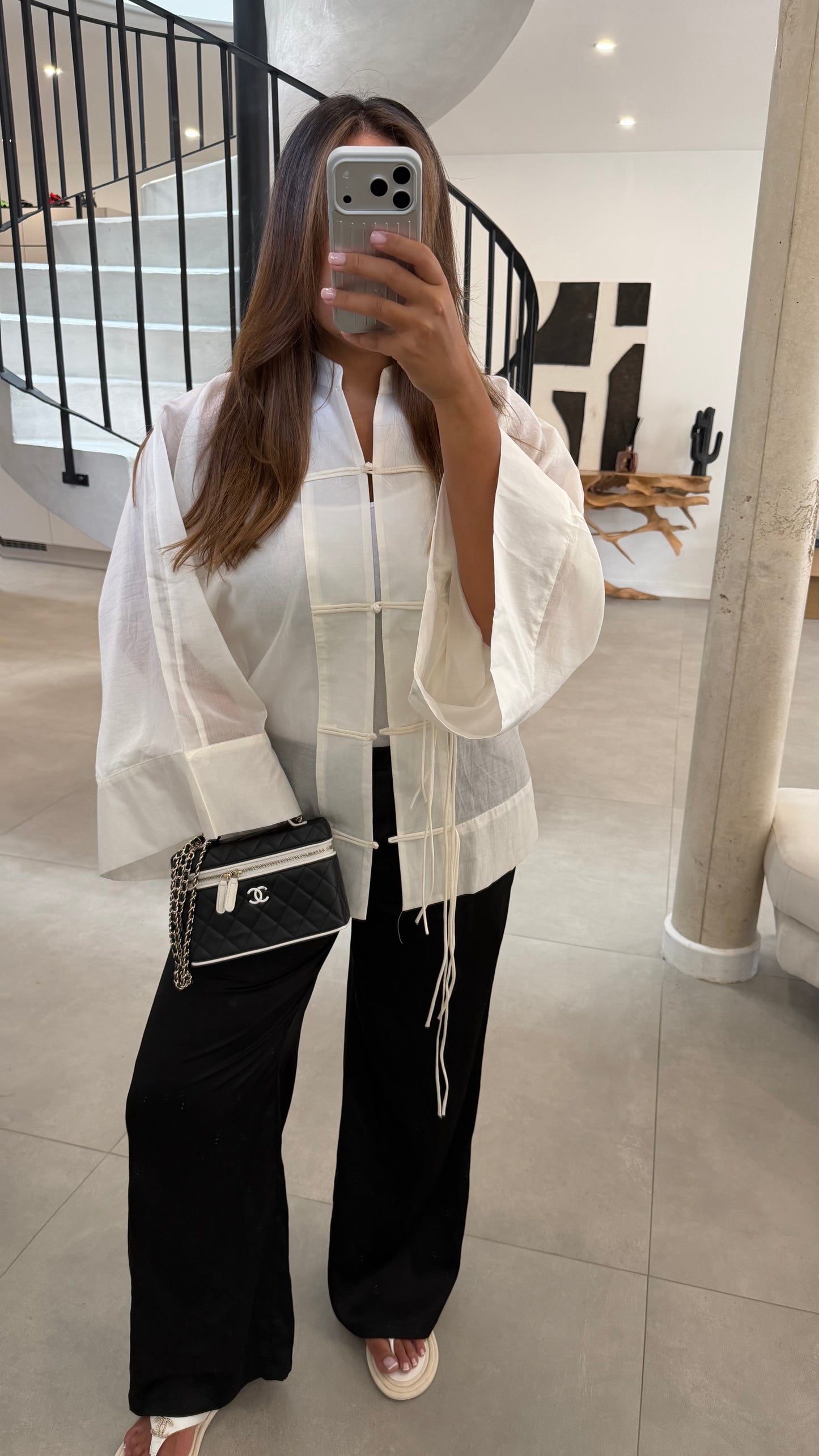 Blouse fluide écru