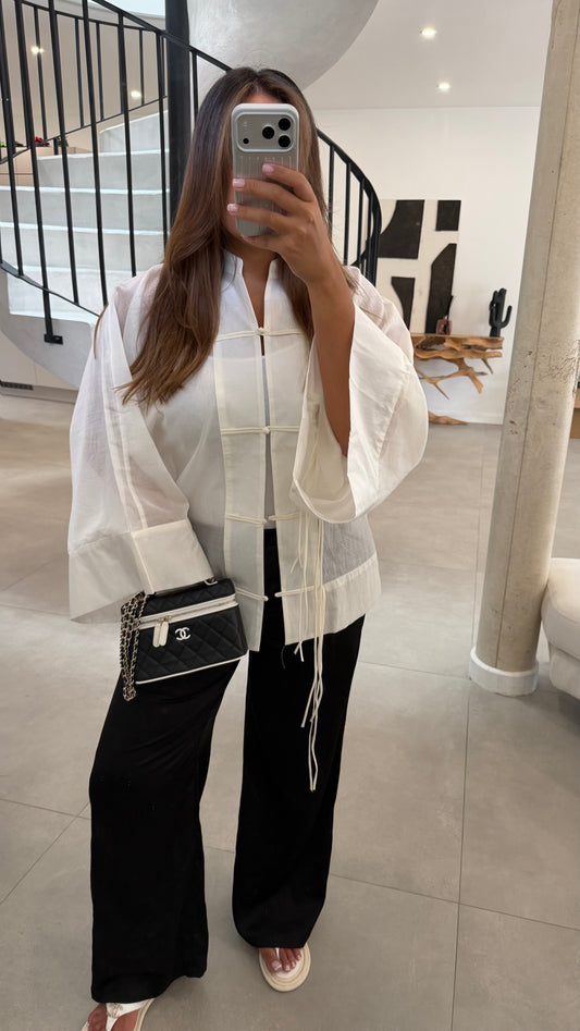 Blouse fluide écru