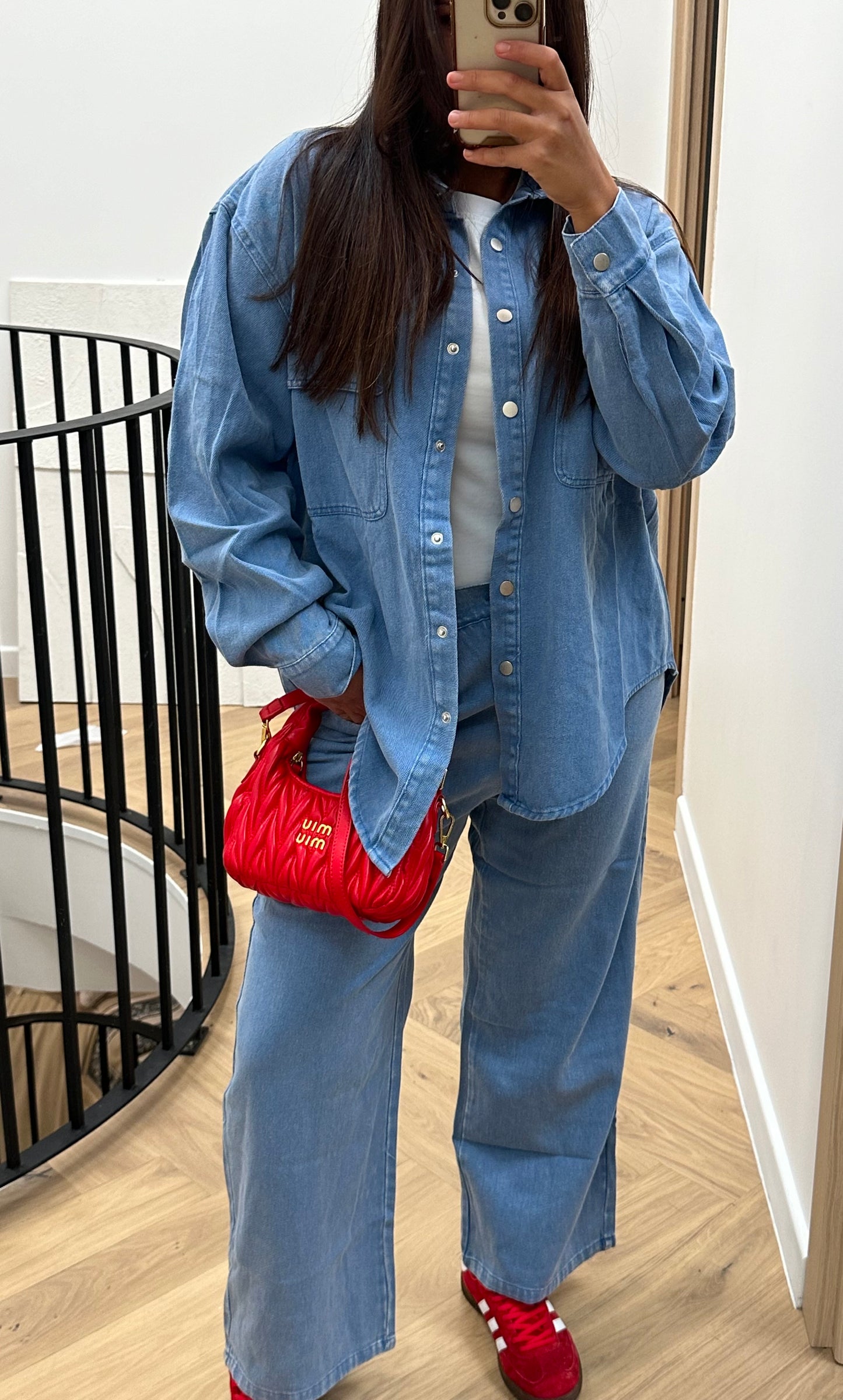 Ensemble oversize en jean bleu clair