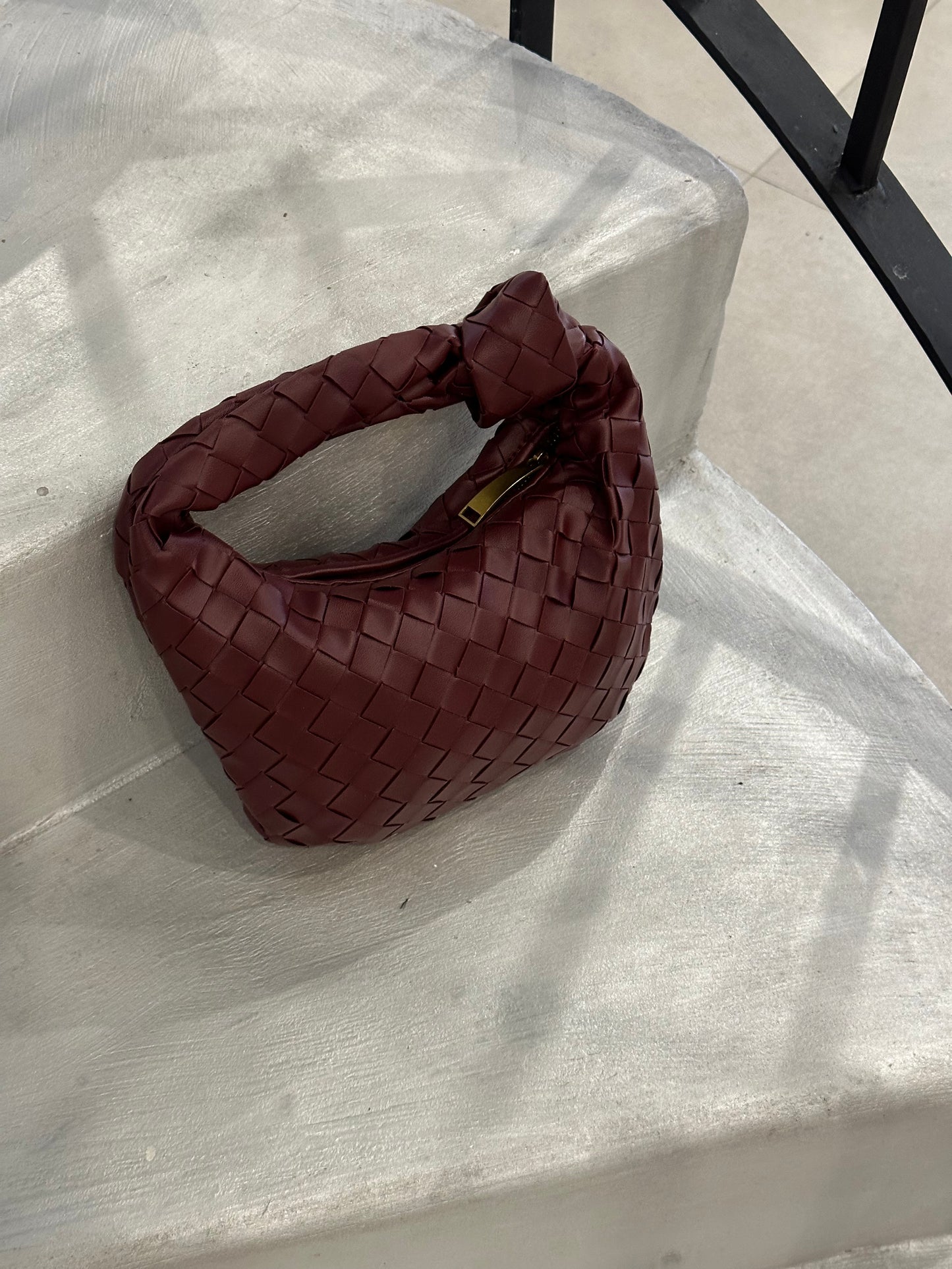 Sac tissé mini bordeaux