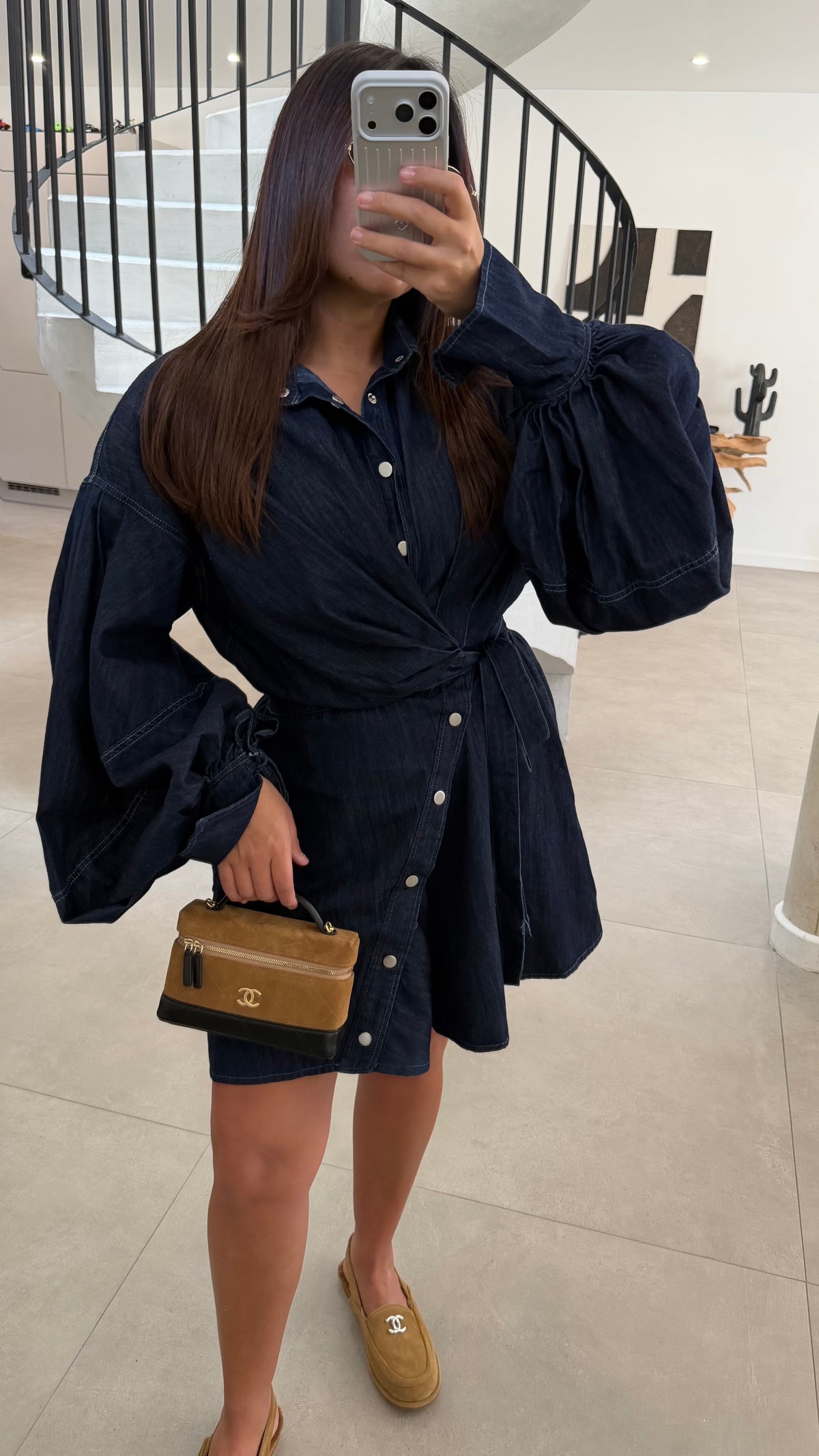 Robe en jean bleu brut