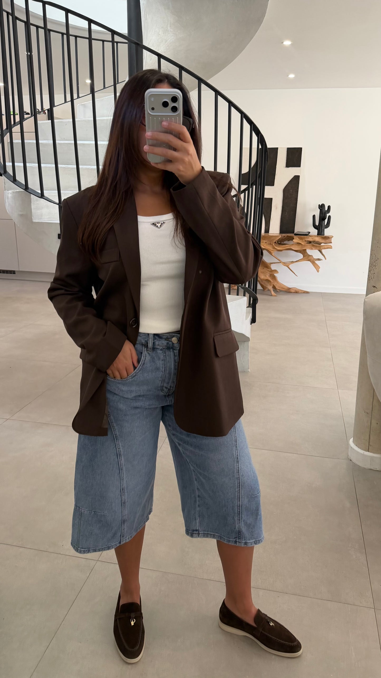 Bermuda long en jeans