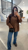 Chemise à capuche choco