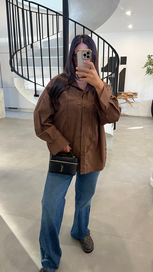 Chemise à capuche choco