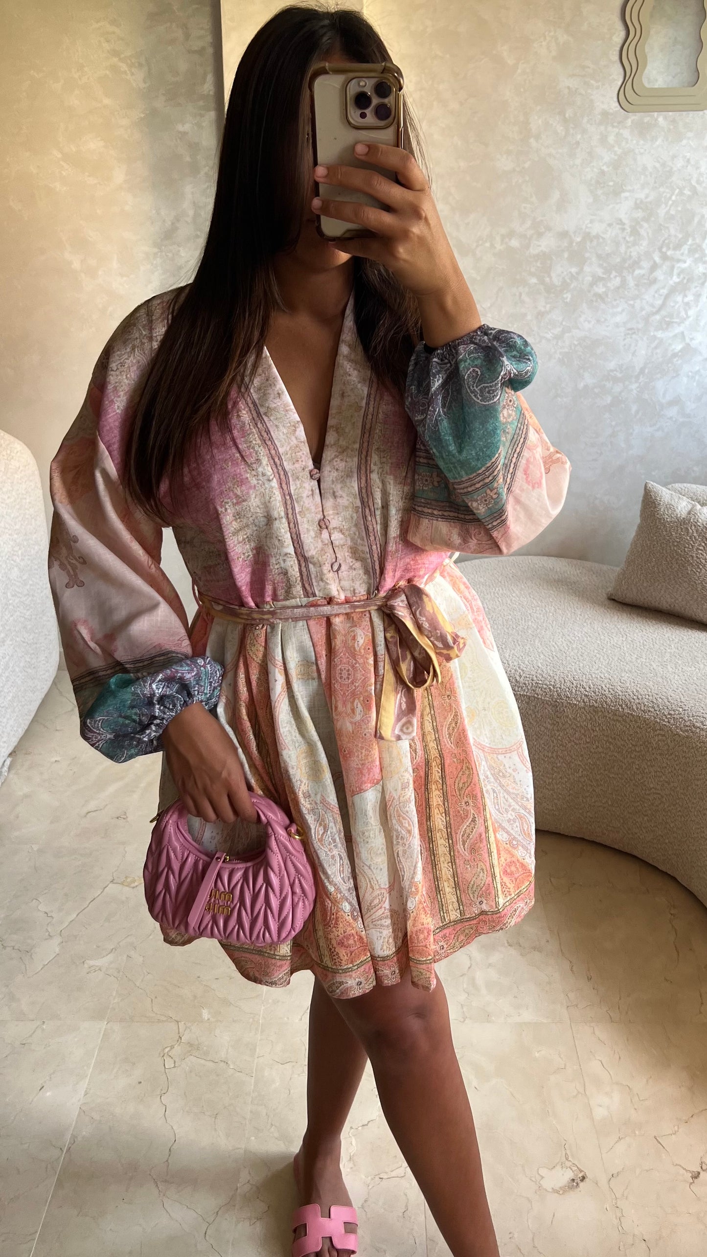 Robe courte à motifs