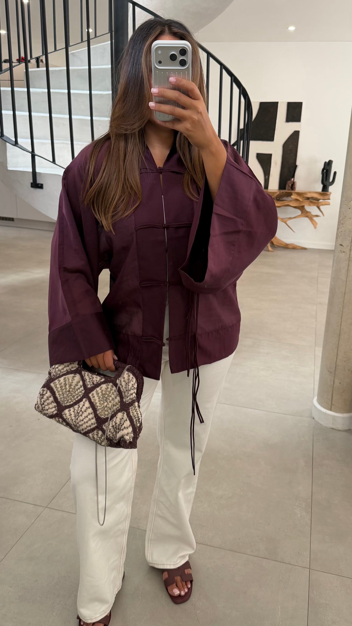 Blouse fluide bordeaux
