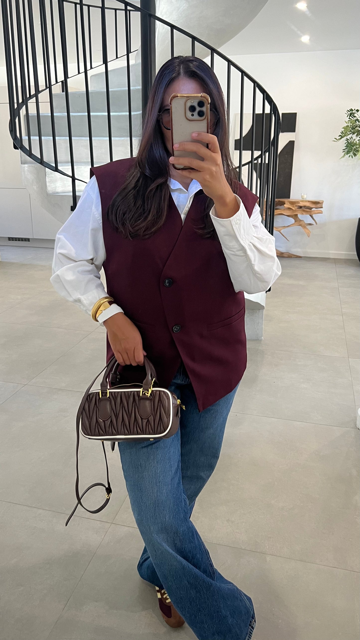 Gilet sans manches bordeaux