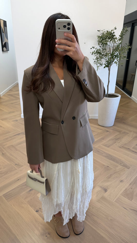 Blazer croisé taupe