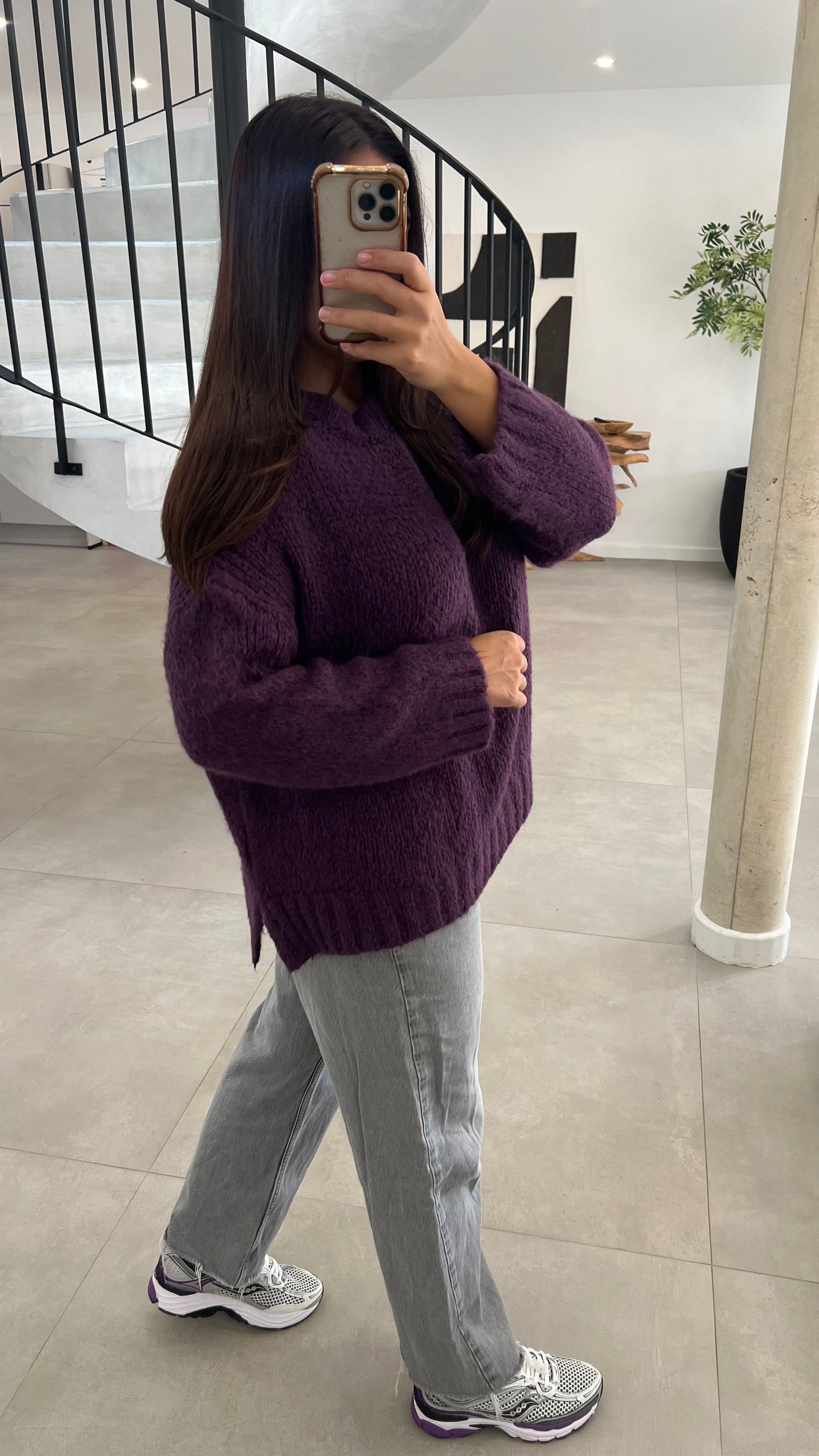 Pull oversize violet