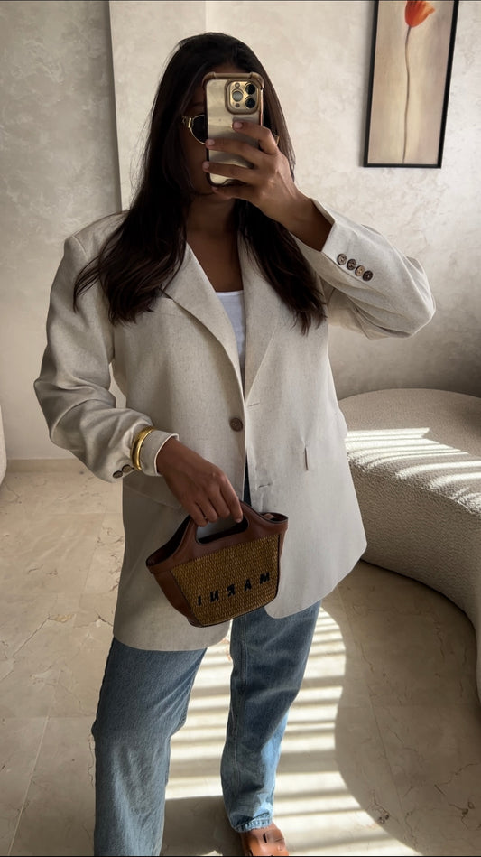 Blazer oversize en lin
