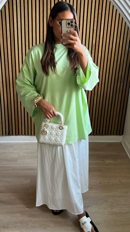 Tee shirt oversize vert pastel